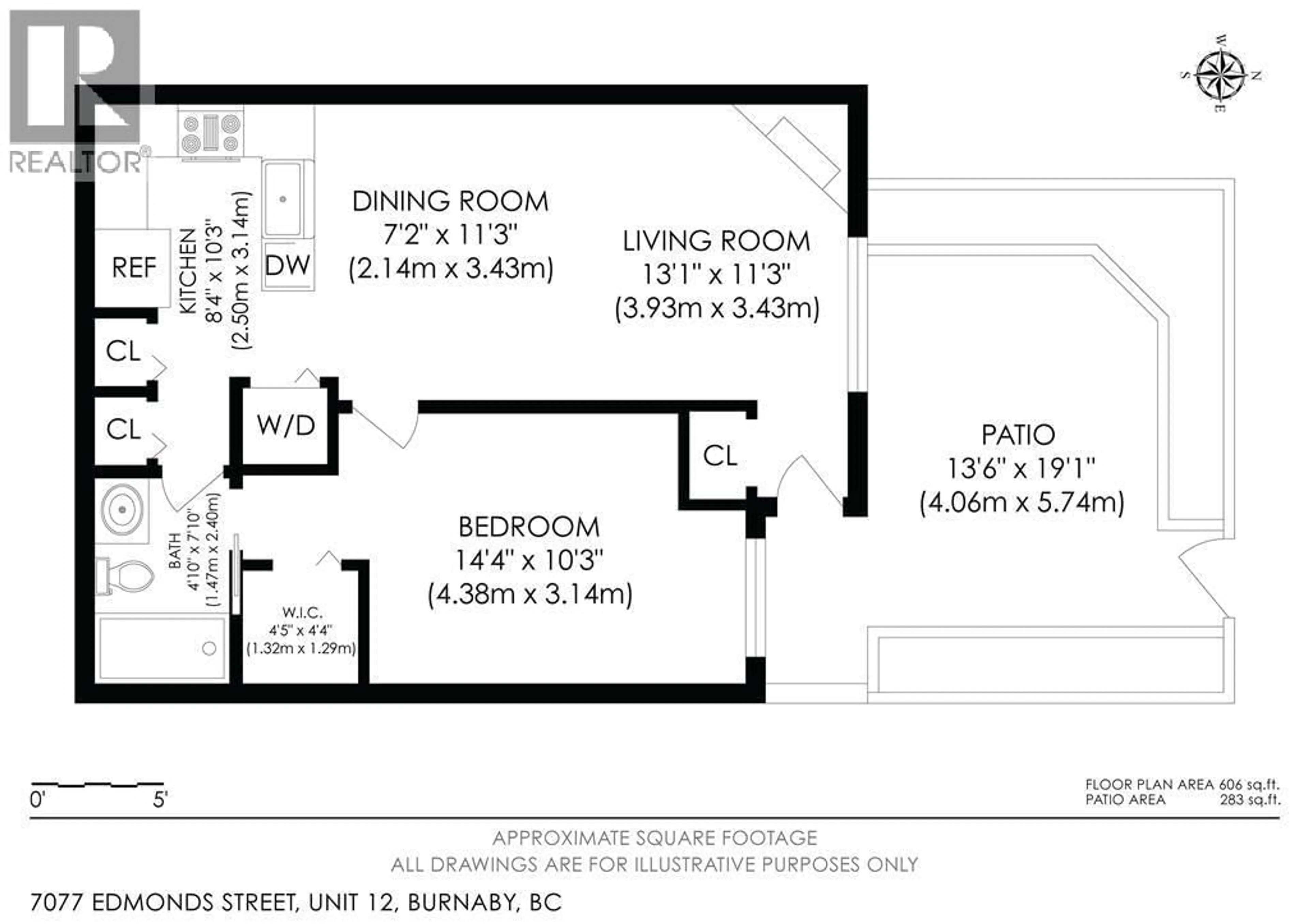 Floor plan for 12 - 7077 EDMONDS STREET, Burnaby British Columbia V3N1A3