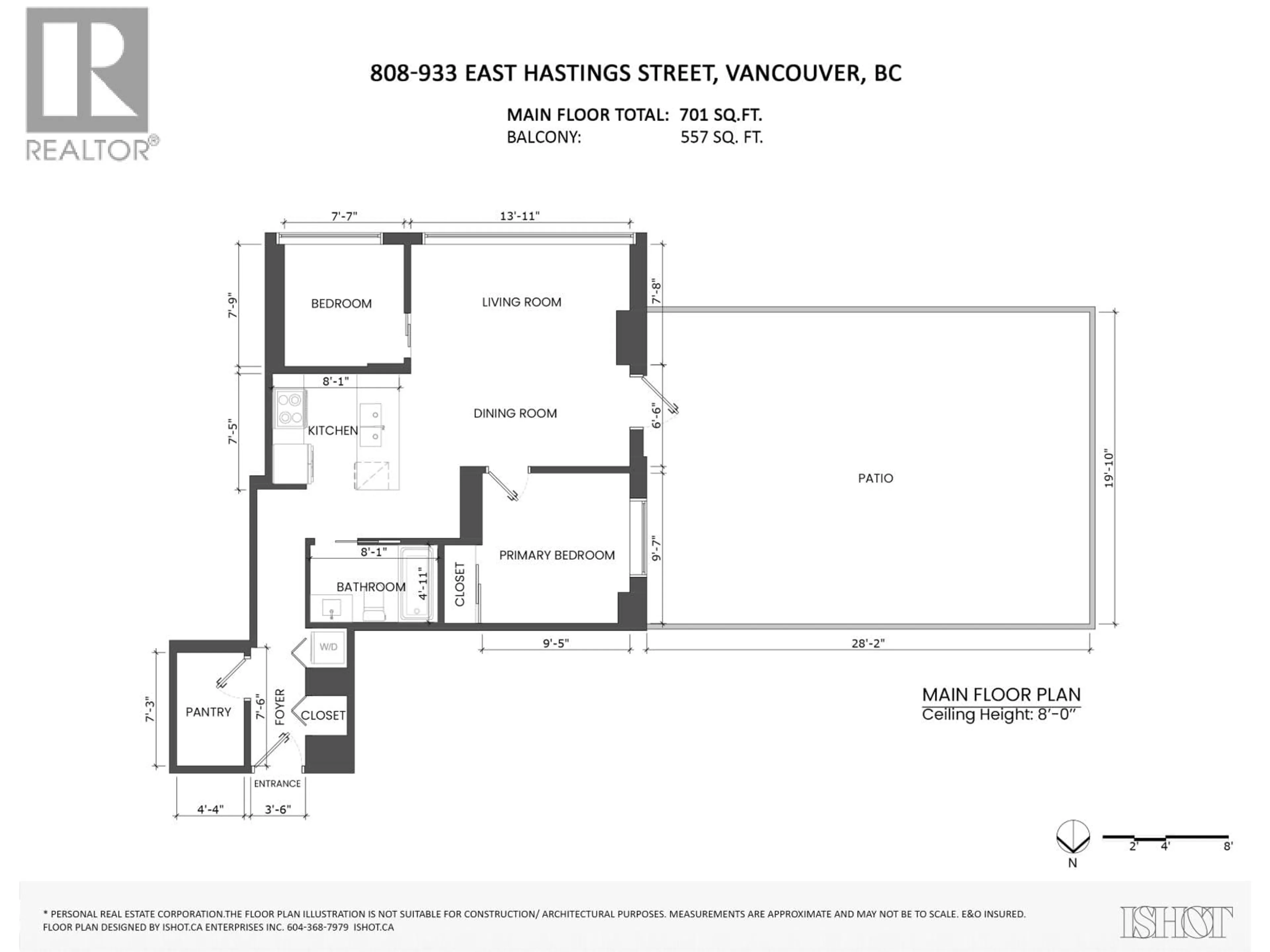Floor plan for 808 - 933 HASTINGS STREET, Vancouver British Columbia V6A0G6