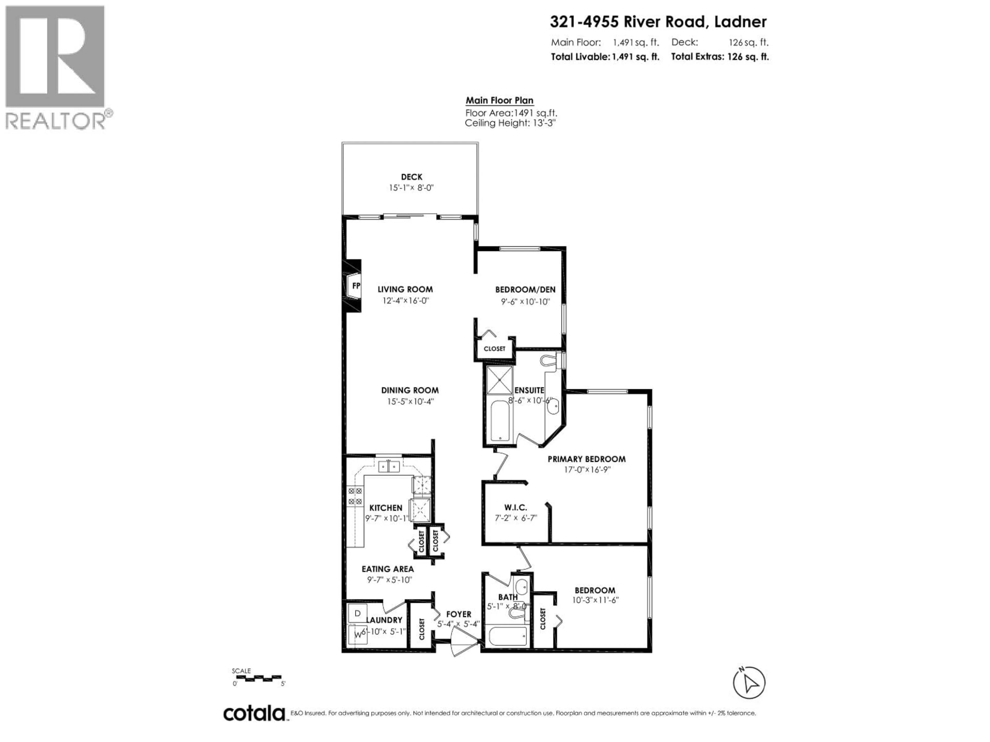 Floor plan for 321 - 4955 RIVER ROAD, Delta British Columbia V4K4V9