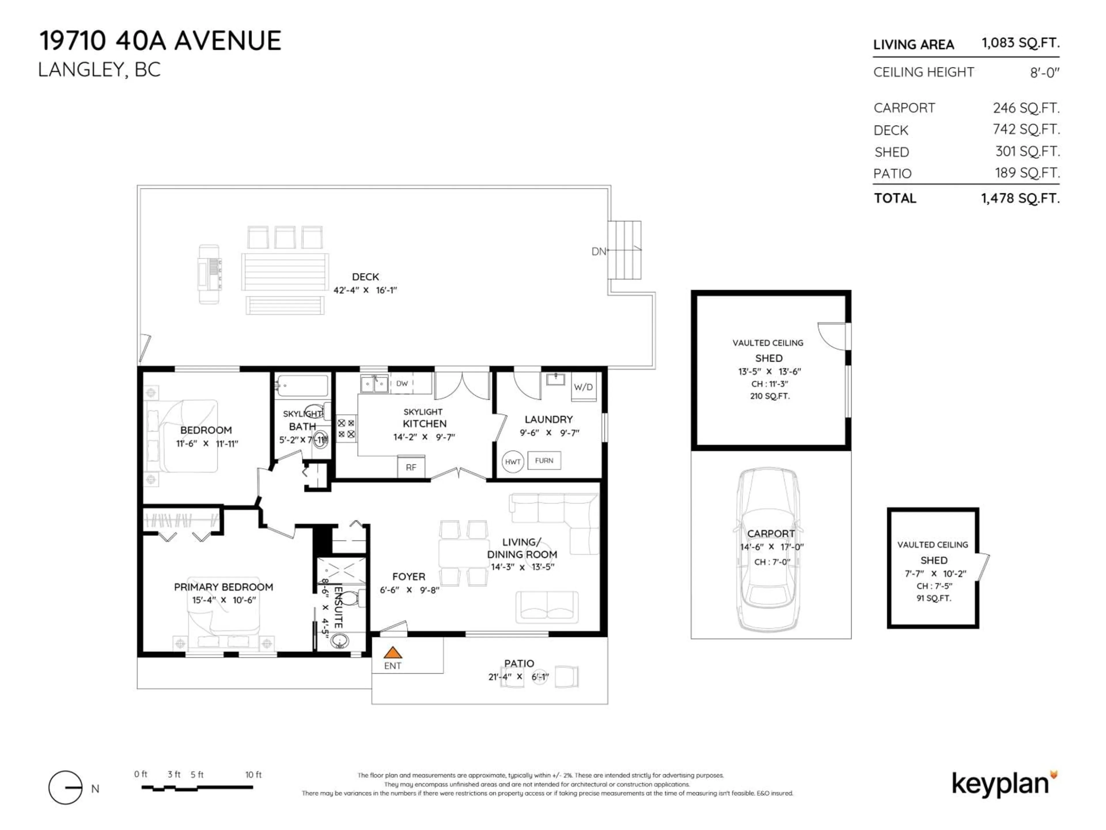 Floor plan for 19710 40A AVENUE, Langley British Columbia V3A2Y1