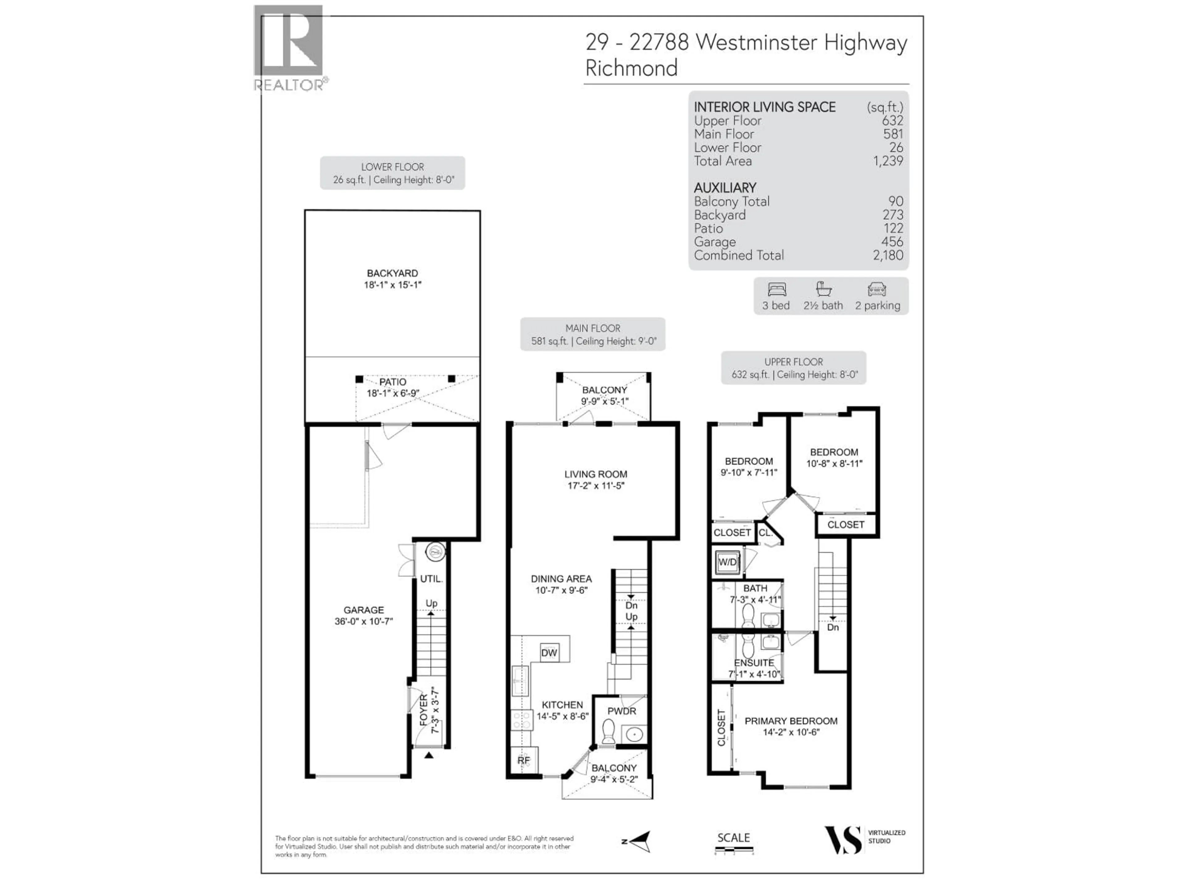 Floor plan for 29 - 22788 WESTMINSTER HIGHWAY, Richmond British Columbia V6V0B1