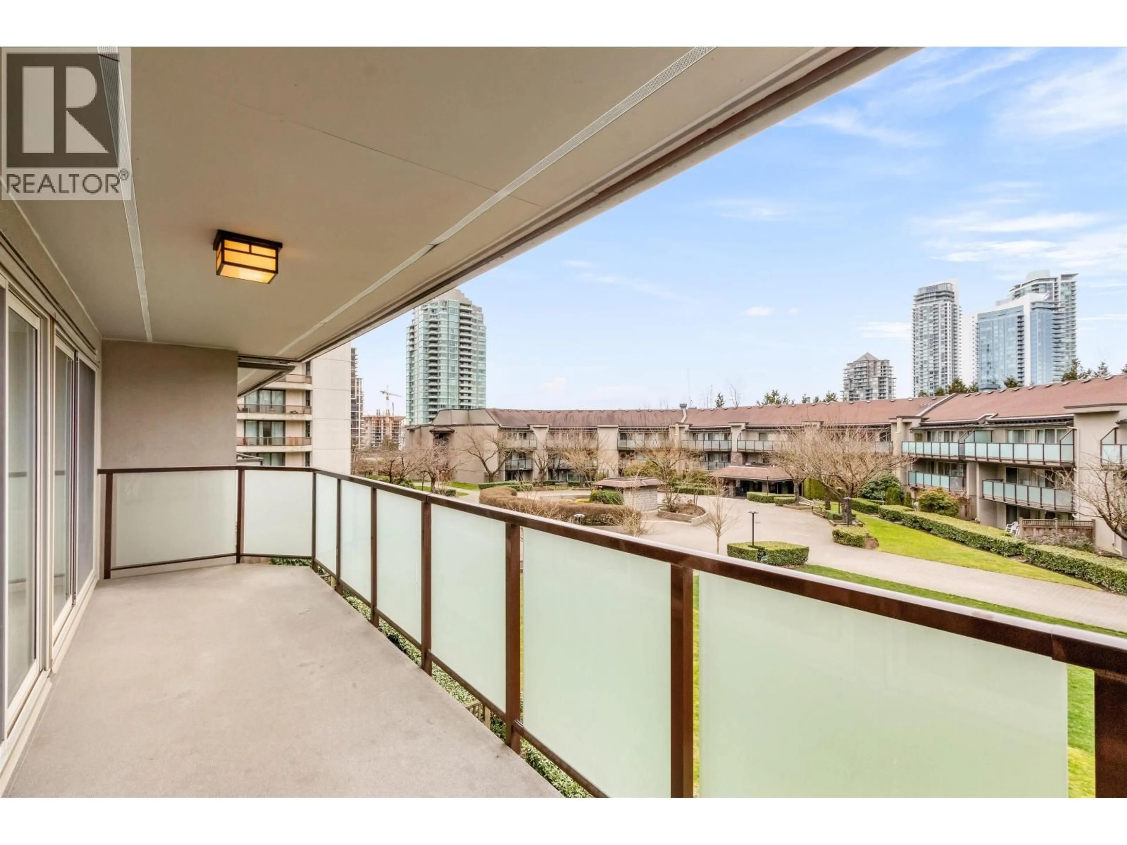 Balcony in the apartment, city buildings view from balcony for 324 - 4373 HALIFAX STREET, Burnaby British Columbia V5C5Z2