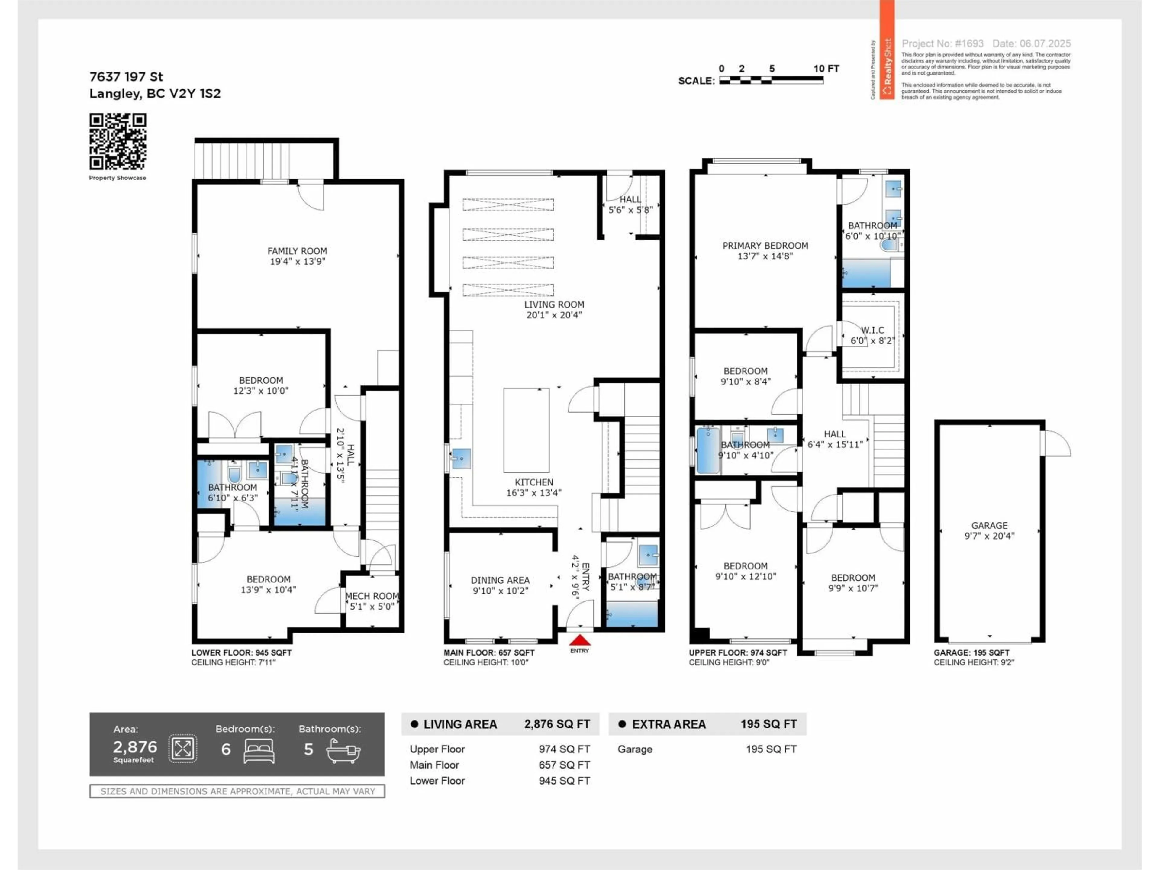 Floor plan for 7637 197 STREET, Langley British Columbia V2Y3T4