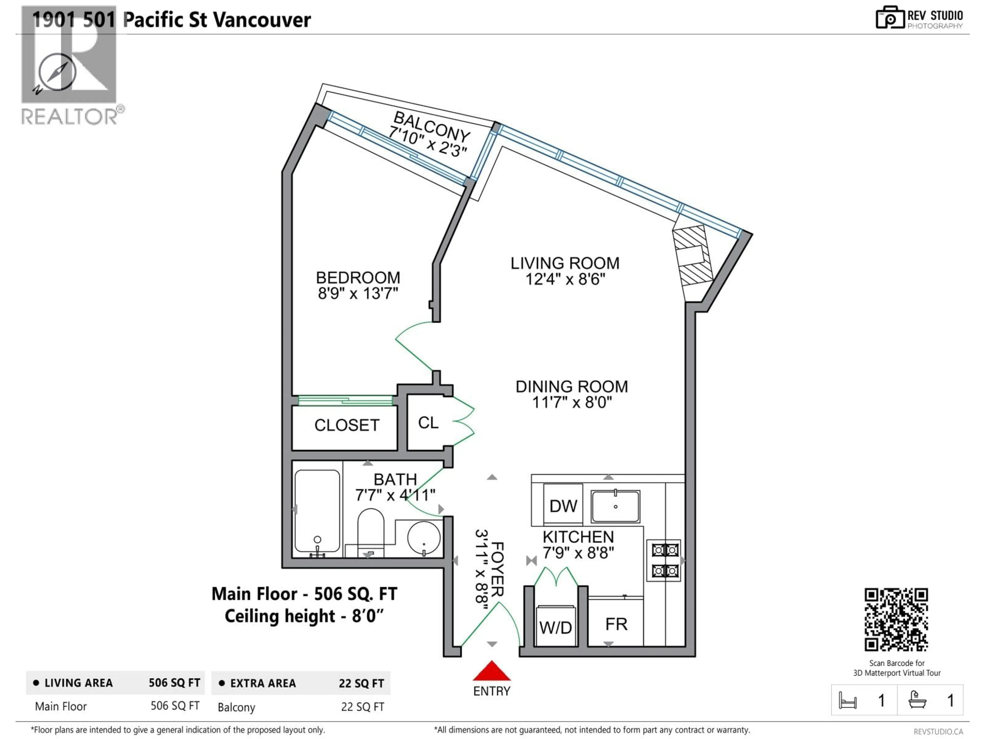 Floor plan for 1901 - 501 PACIFIC STREET, Vancouver British Columbia V6Z2X6