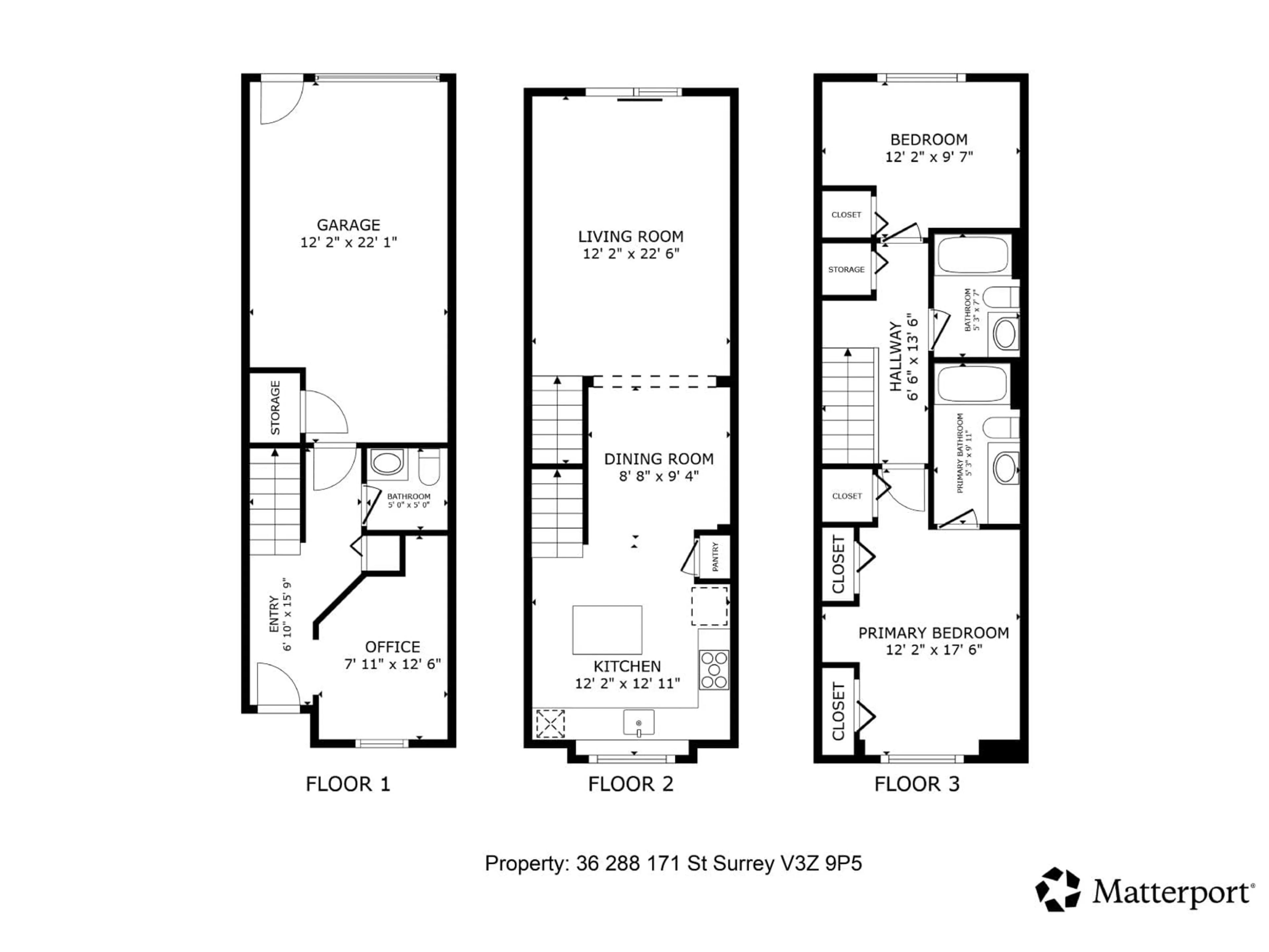 Floor plan for 36 - 288 171 STREET, Surrey British Columbia V3Z9P5