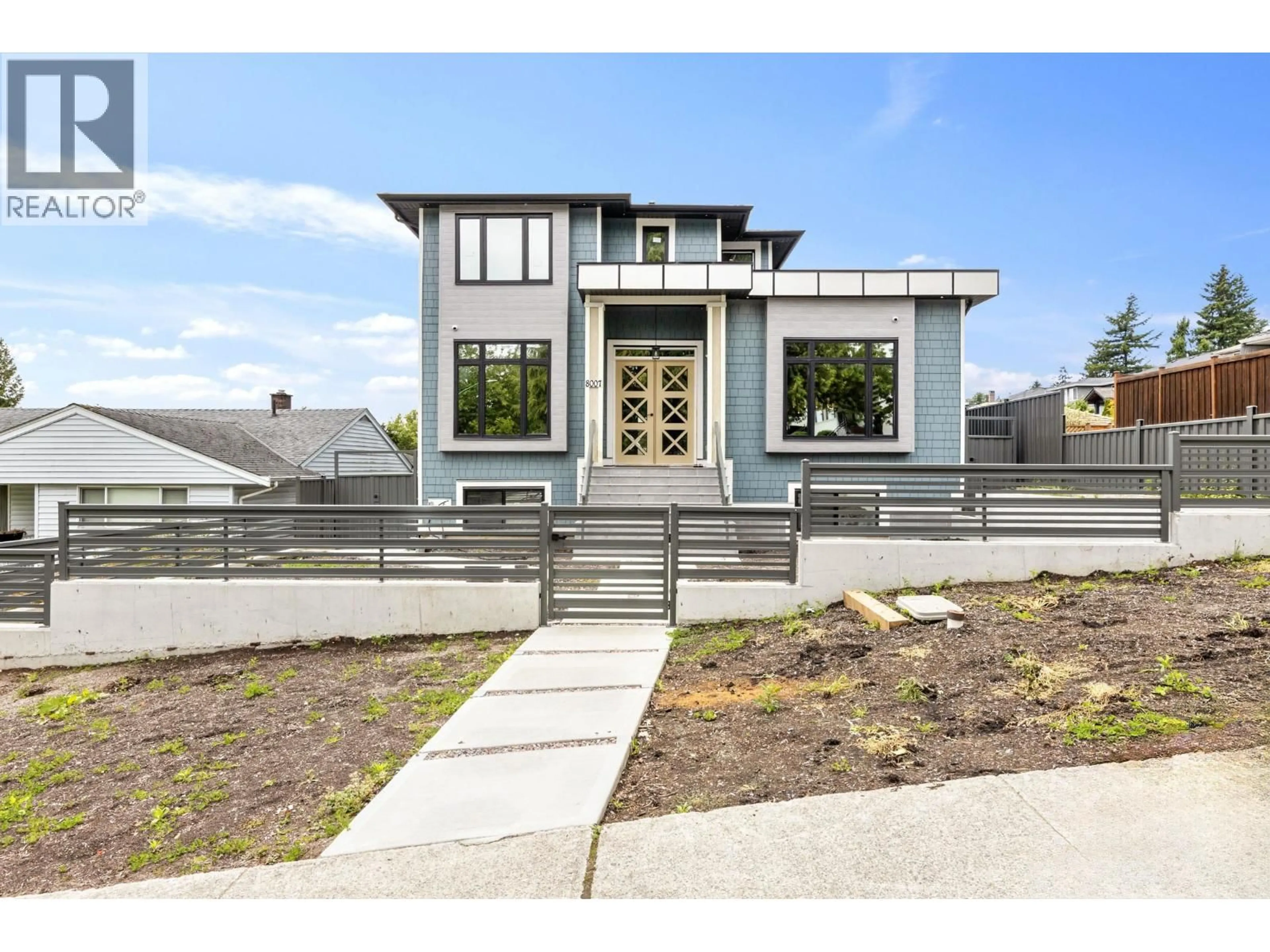 Home with brick exterior material, street for 8007 BRADLEY AVENUE, Burnaby British Columbia V5J3T9