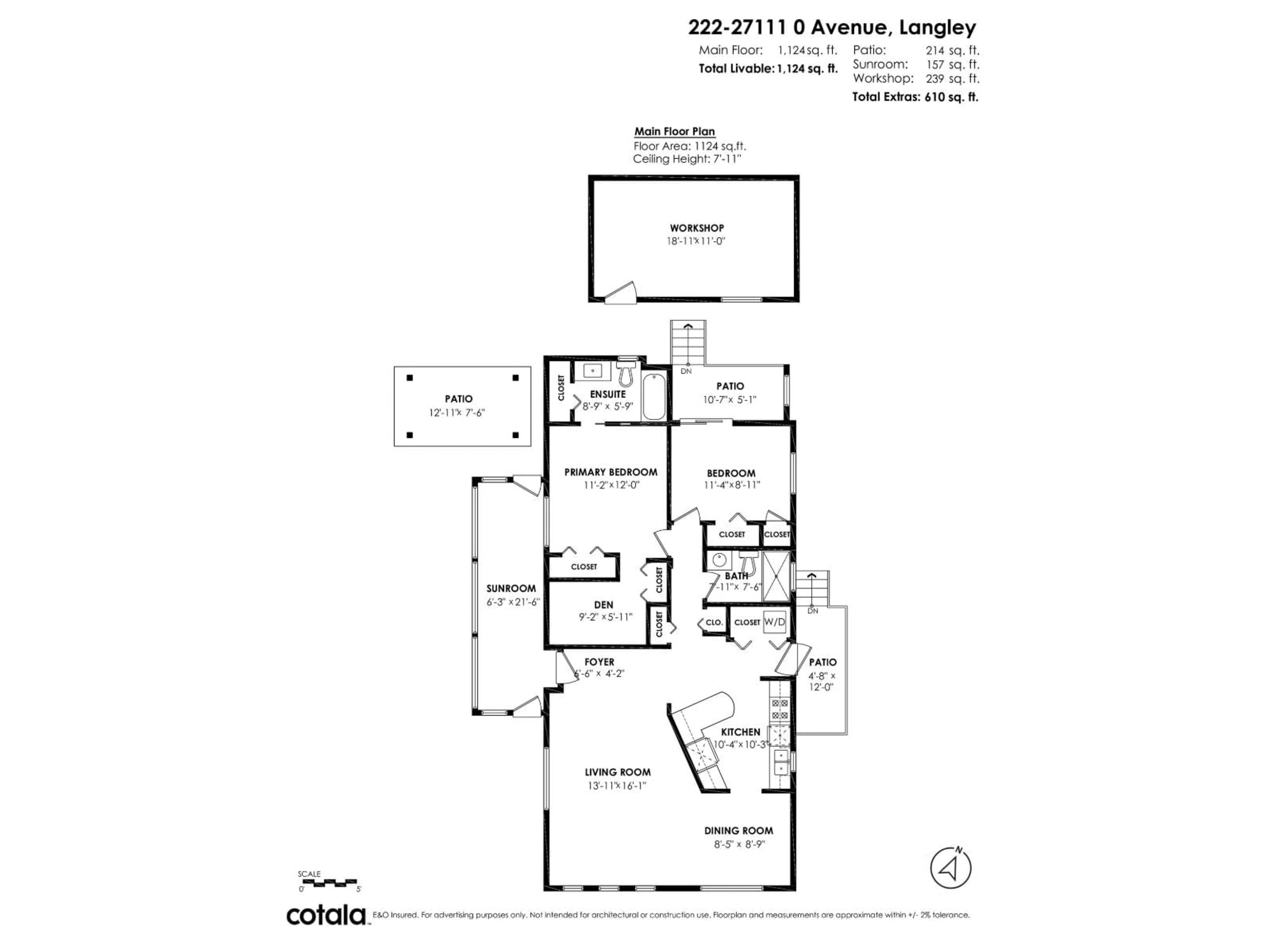 Floor plan for 222 - 27111 0 AVENUE, Langley British Columbia V4W2T5