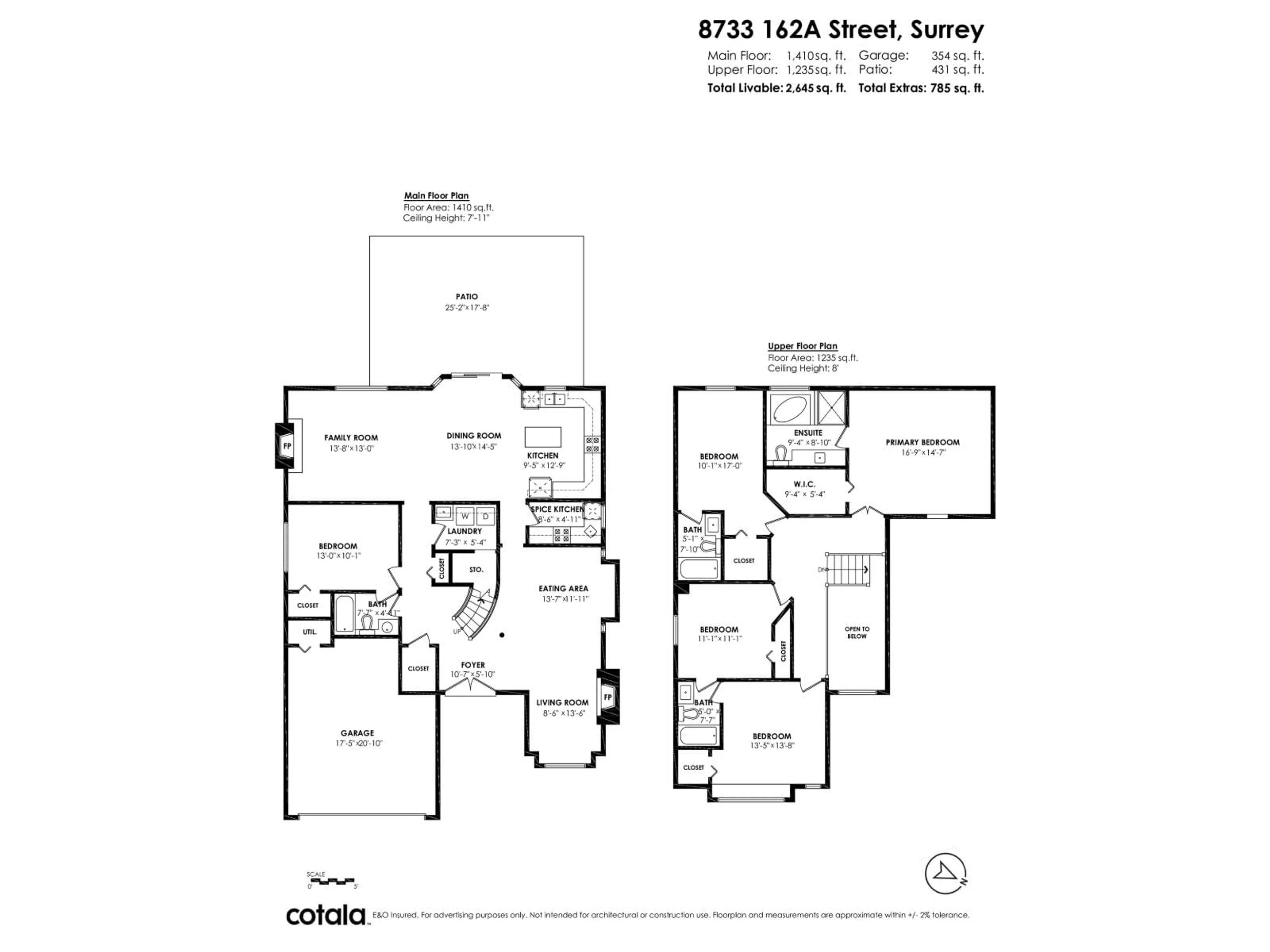 Floor plan for 8733 162A STREET, Surrey British Columbia V4N1B7