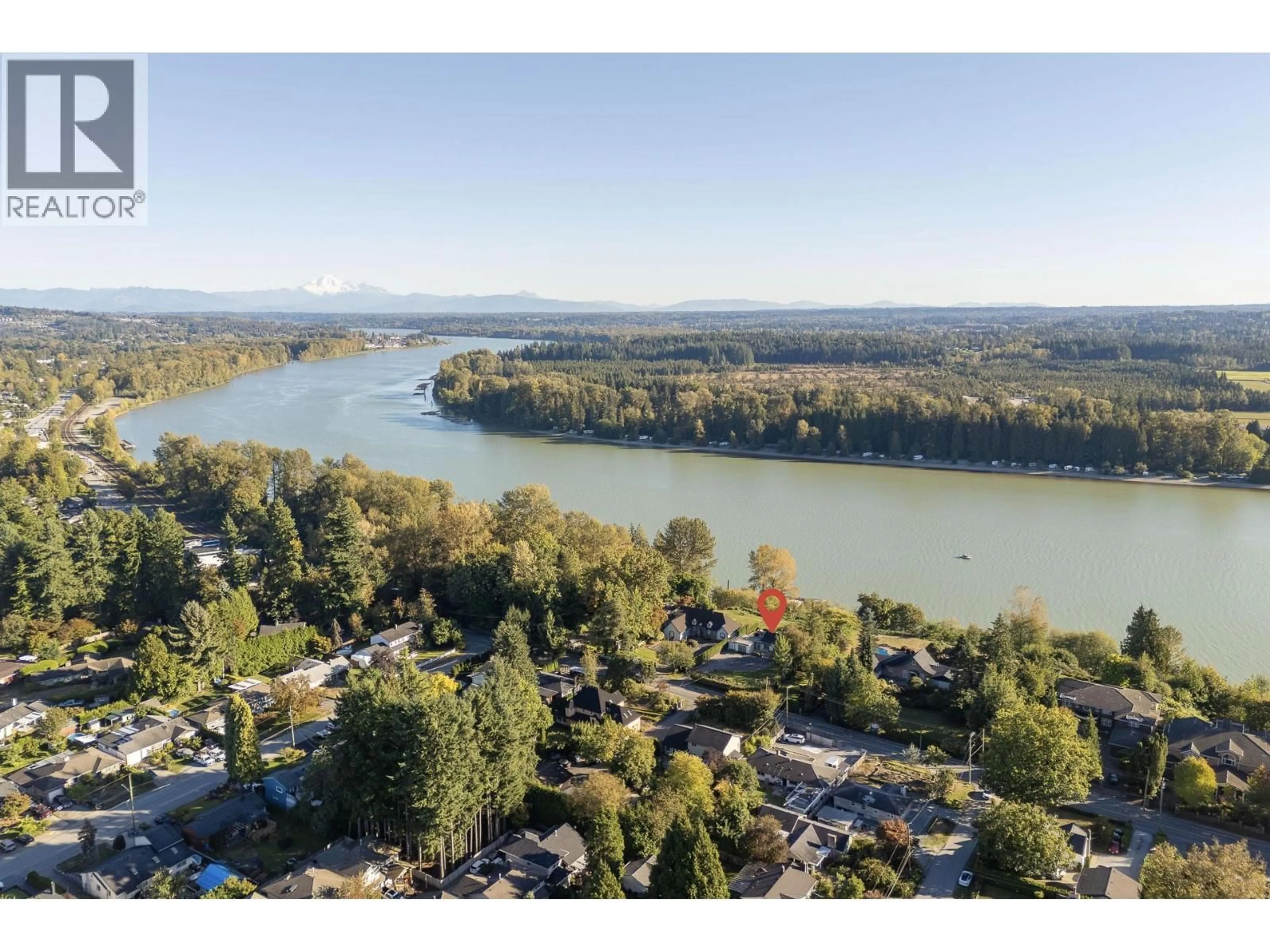 A pic from outside/outdoor area/front of a property/back of a property/a pic from drone, water/lake/river/ocean view for 21866 RIVER ROAD, Maple Ridge British Columbia V2X2C1