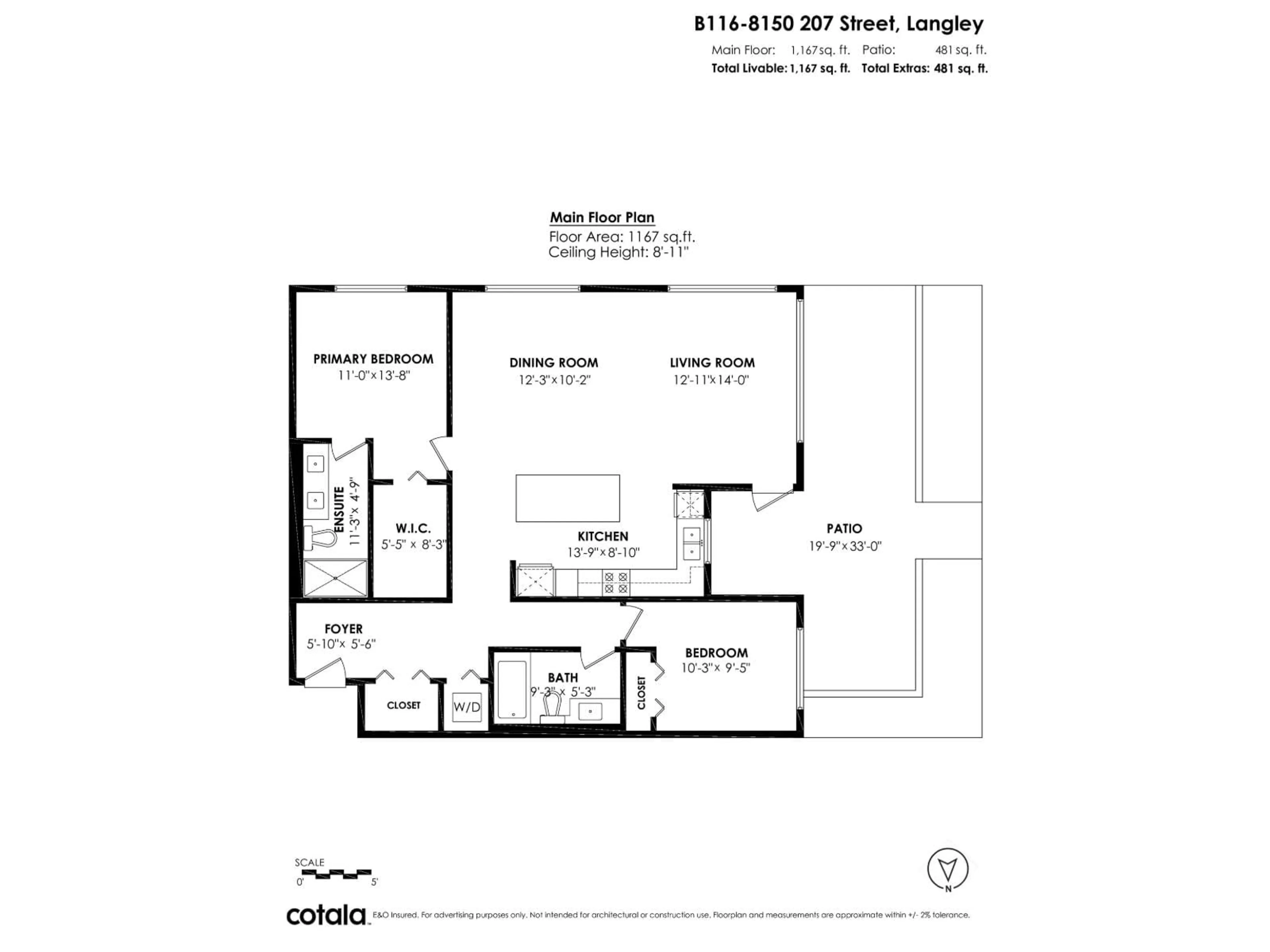 Floor plan for B116 - 8150 207 STREET, Langley British Columbia V2Y4J3