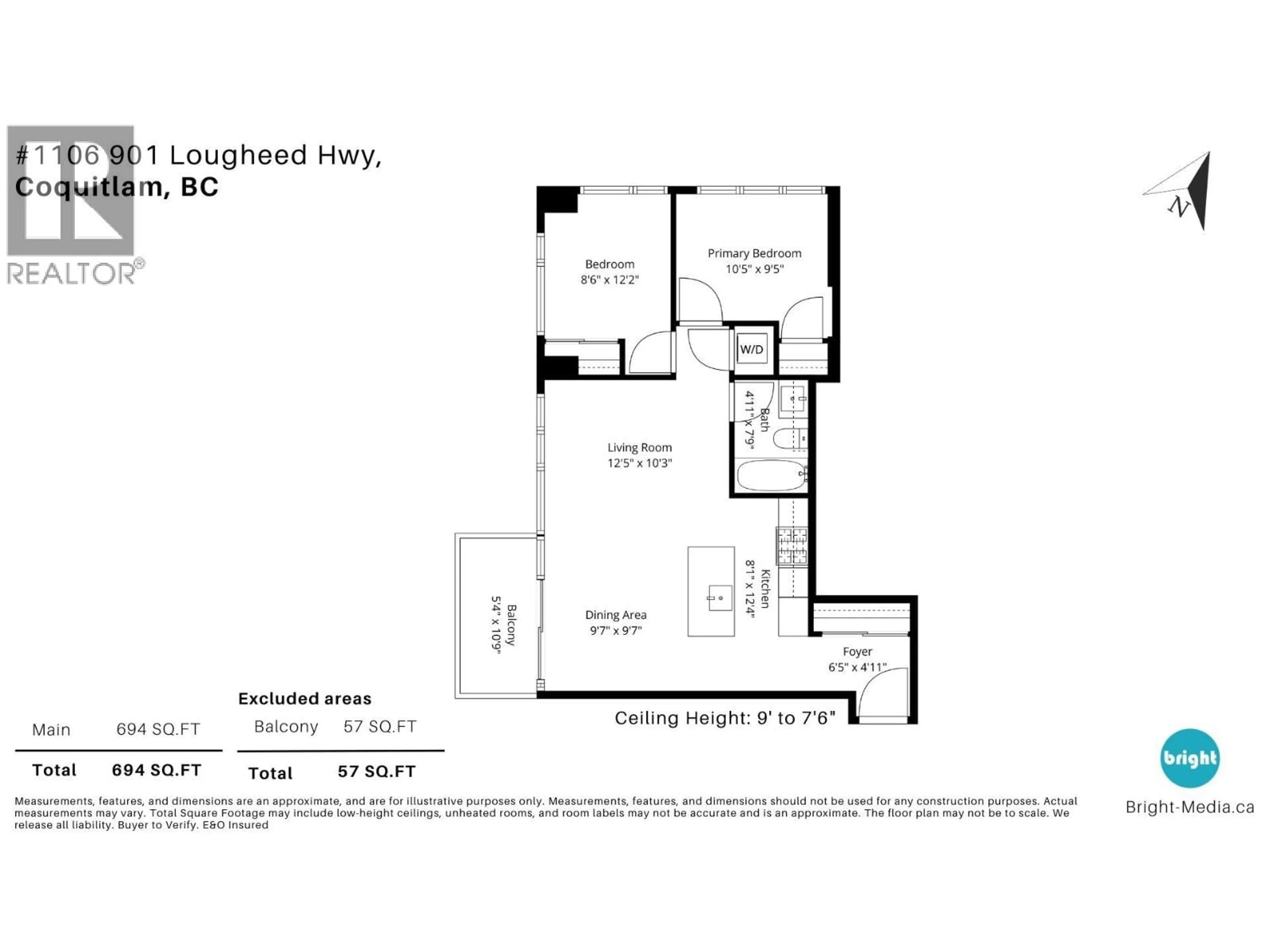 Floor plan for 1106 - 901 LOUGHEED HIGHWAY, Coquitlam British Columbia V3K3T3