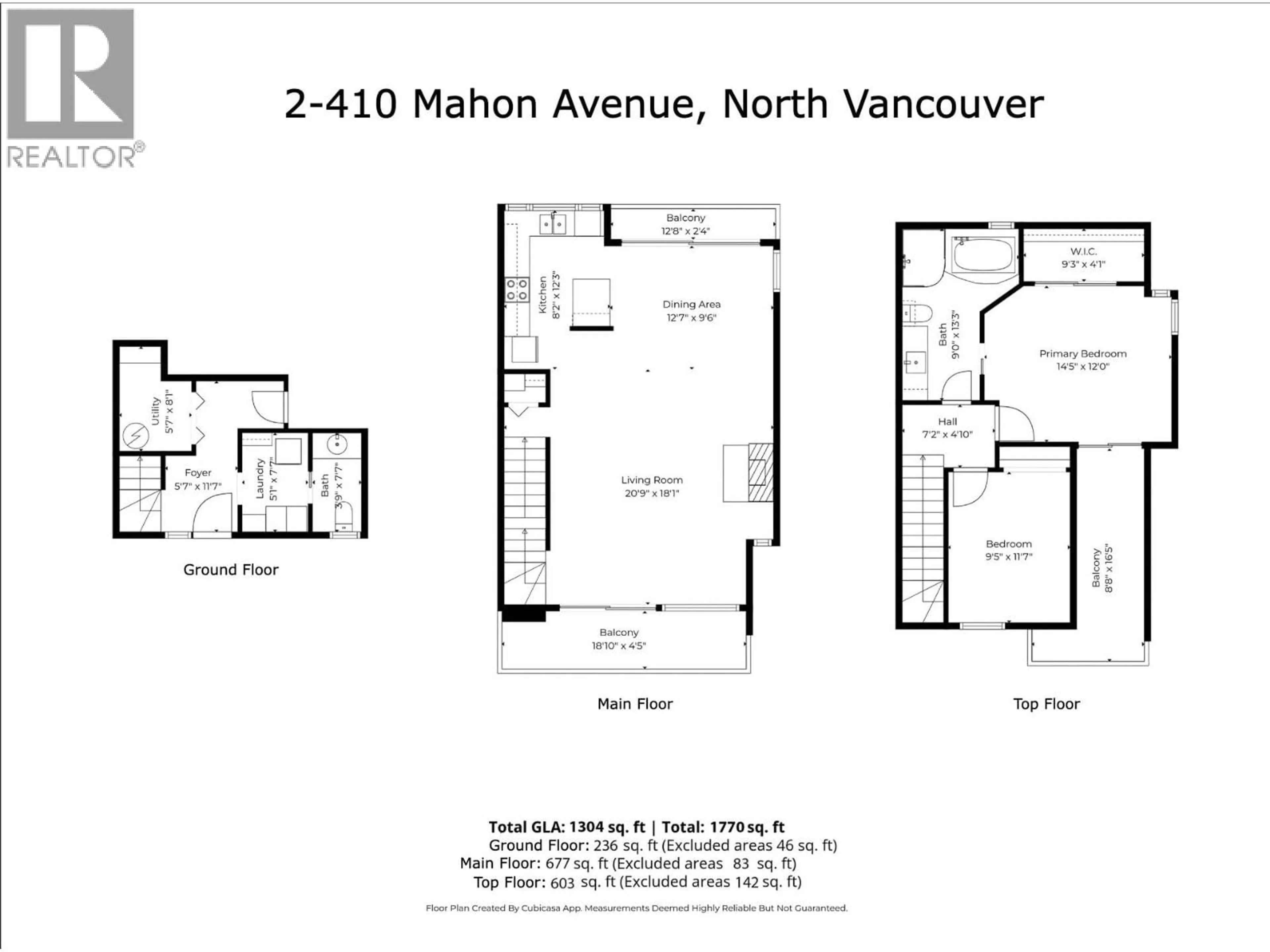 Floor plan for 2 - 410 MAHON AVENUE, North Vancouver British Columbia V7M2R5