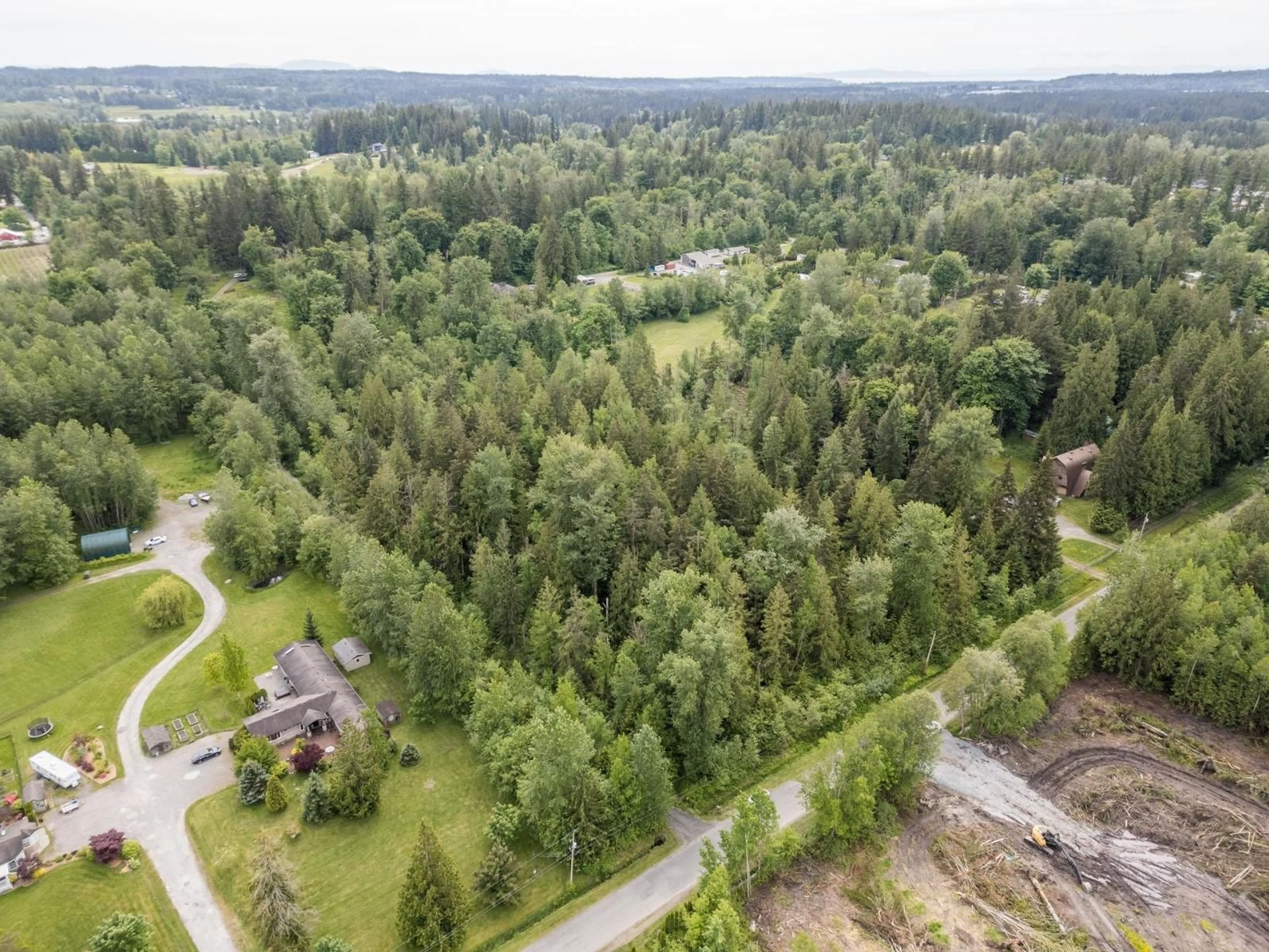 A pic from outside/outdoor area/front of a property/back of a property/a pic from drone, forest/trees view for 3390 210 STREET, Langley British Columbia V2Z2E5