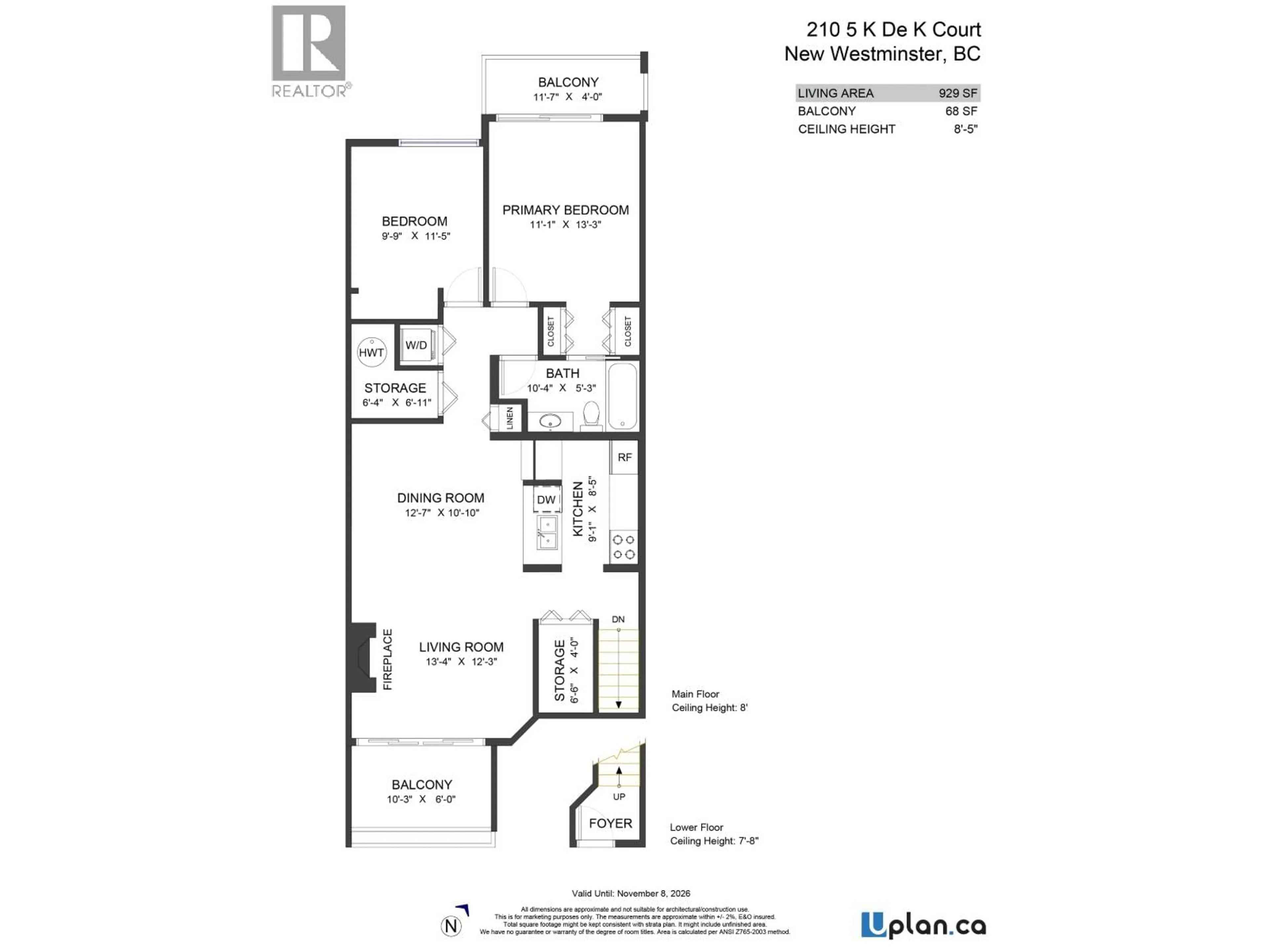 Floor plan for 210 - 5 K DE K COURT, New Westminster British Columbia V3M6B6
