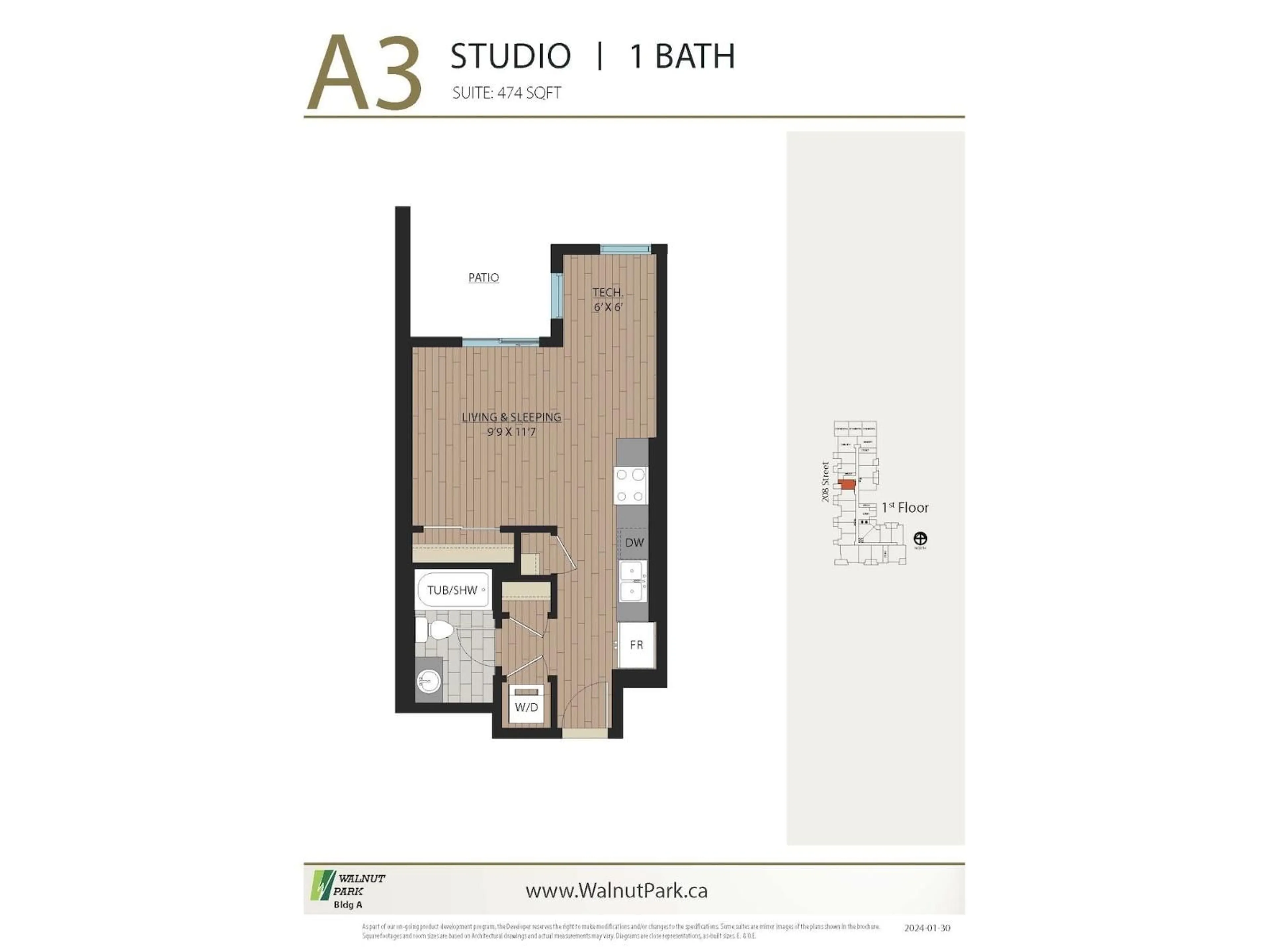 Floor plan for A124 - 8233 208B STREET, Langley British Columbia V2Y4M7