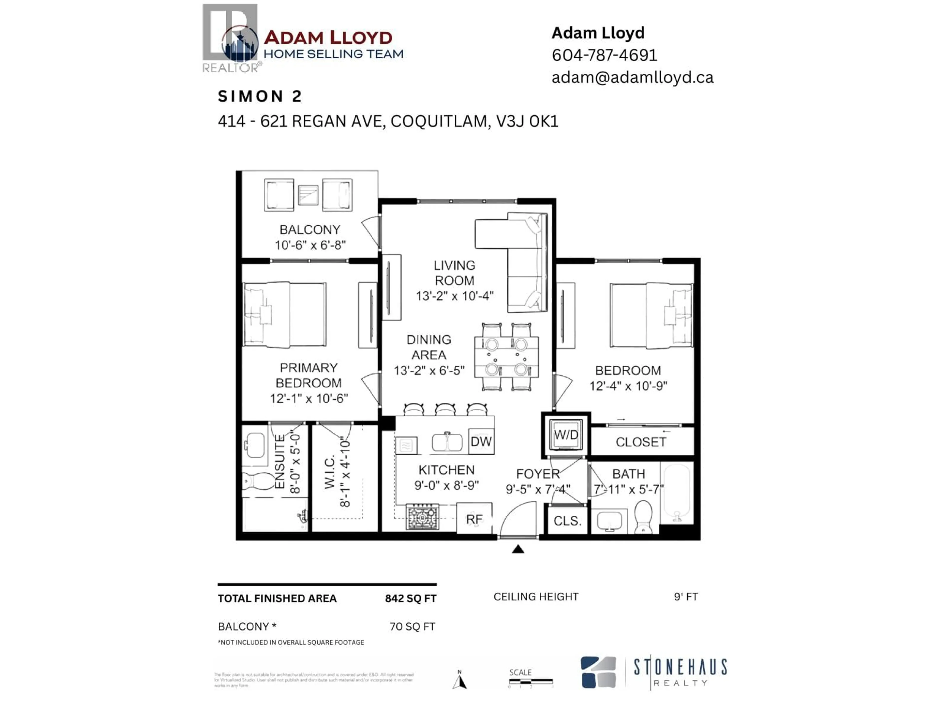 Floor plan for 414 - 621 REGAN AVENUE, Coquitlam British Columbia V3J0K1