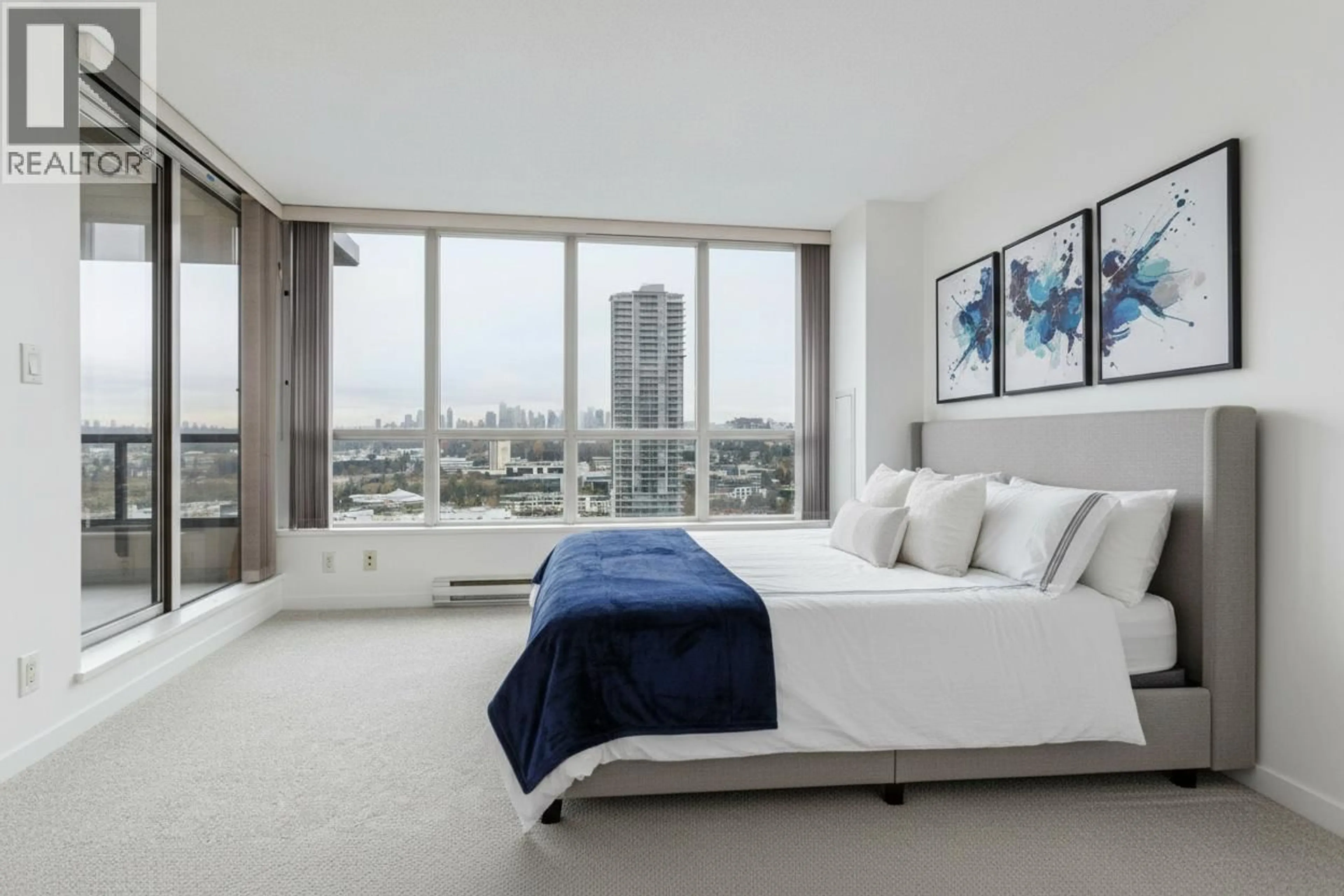 Bedroom with bed, carpet floor for 1902 - 2138 MADISON AVENUE, Burnaby British Columbia V5C6T6