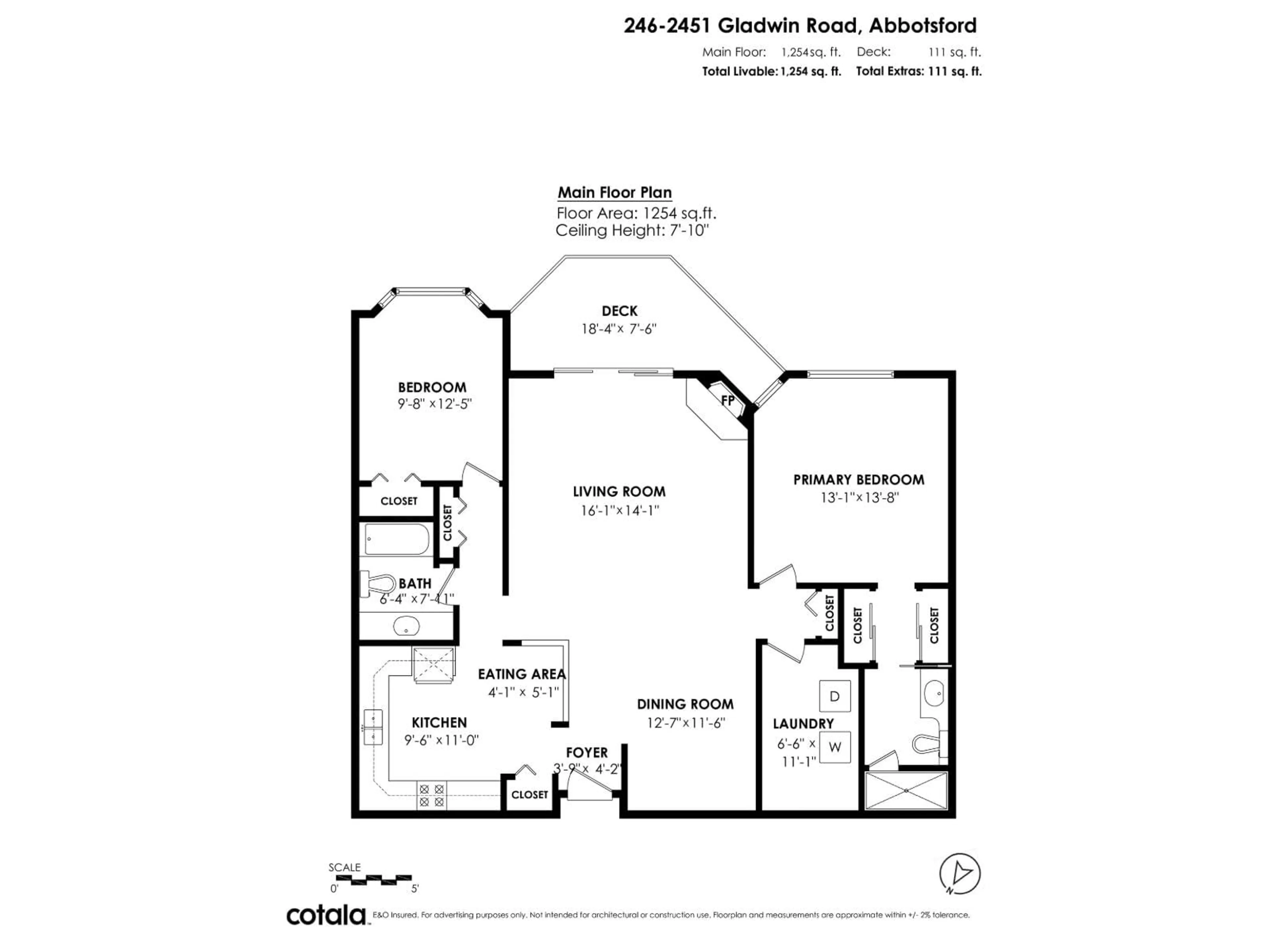 Floor plan for 246 - 2451 GLADWIN ROAD, Abbotsford British Columbia V2T3N8