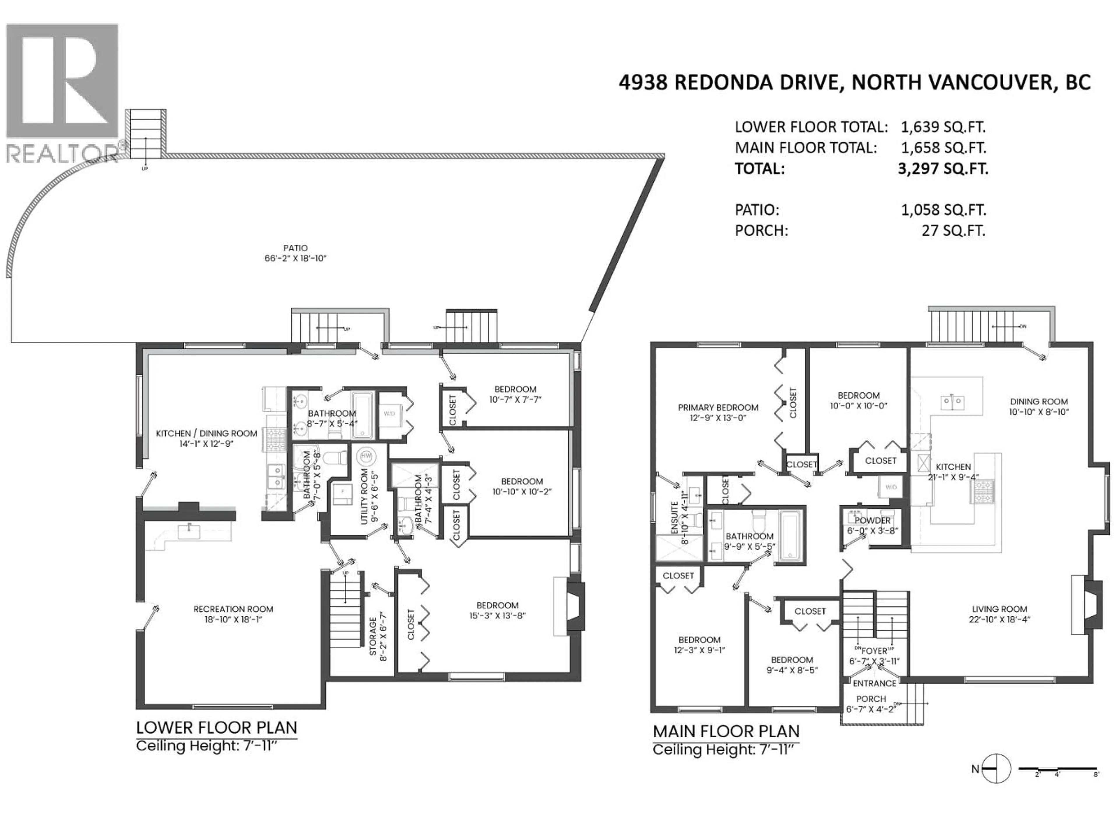 Floor plan for 4938 REDONDA DRIVE, North Vancouver British Columbia V7R3J9