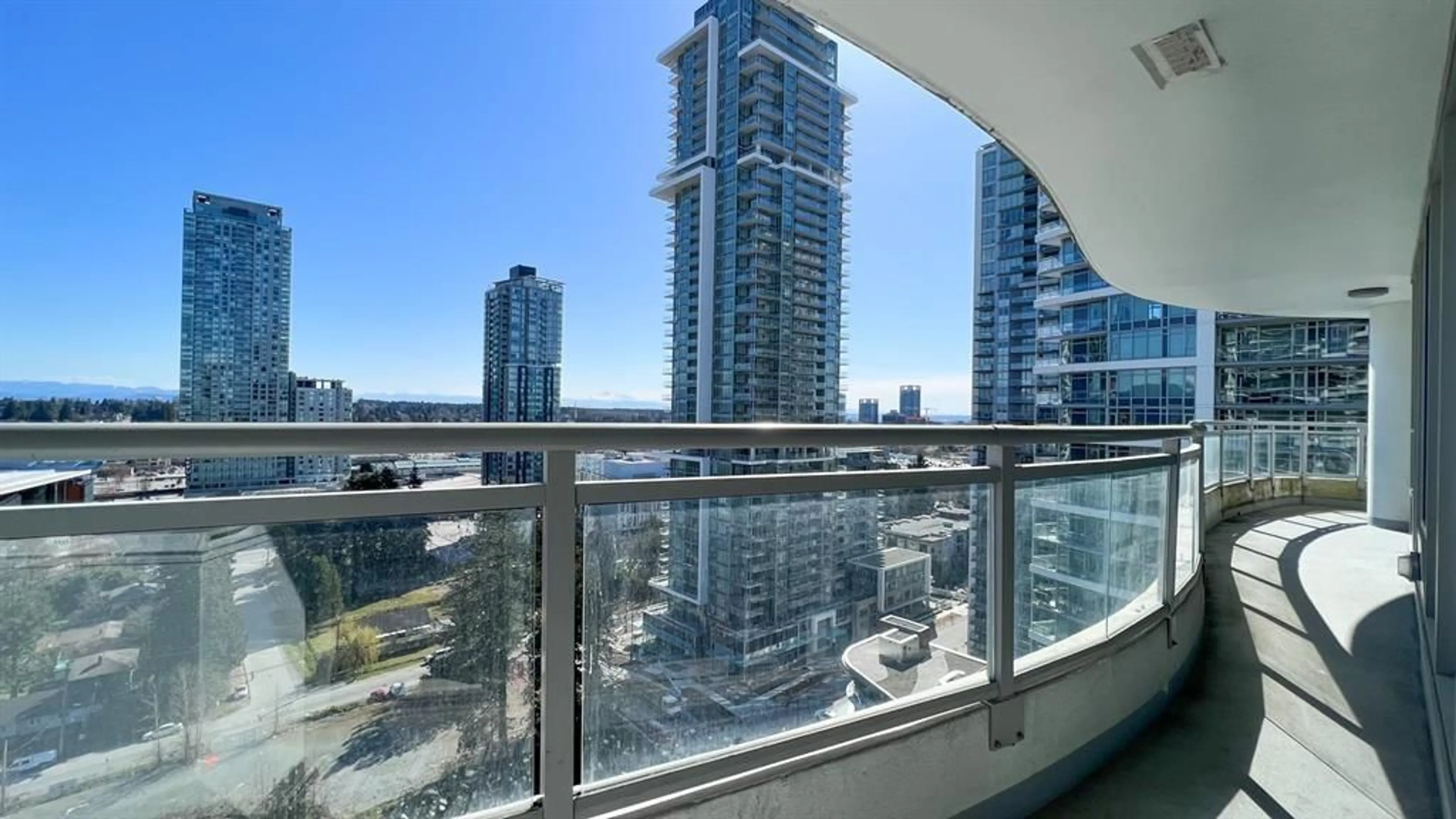 Balcony in the apartment, city buildings view from balcony for 2205 - 13303 CENTRAL AVENUE, Surrey British Columbia V3T0K6