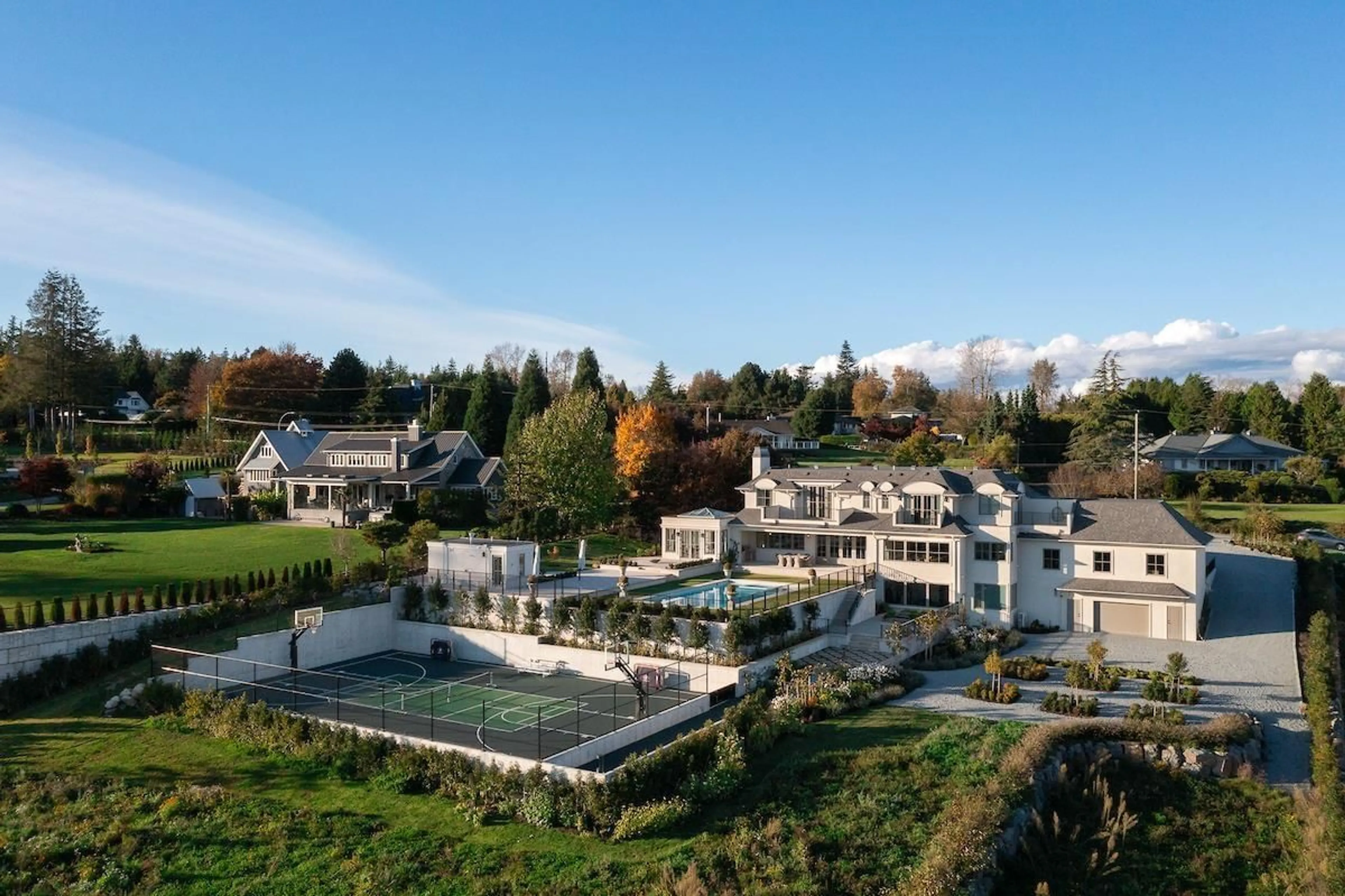 A pic from outside/outdoor area/front of a property/back of a property/a pic from drone, mountain view for 18238 20 AVENUE, Surrey British Columbia V3Z9W1