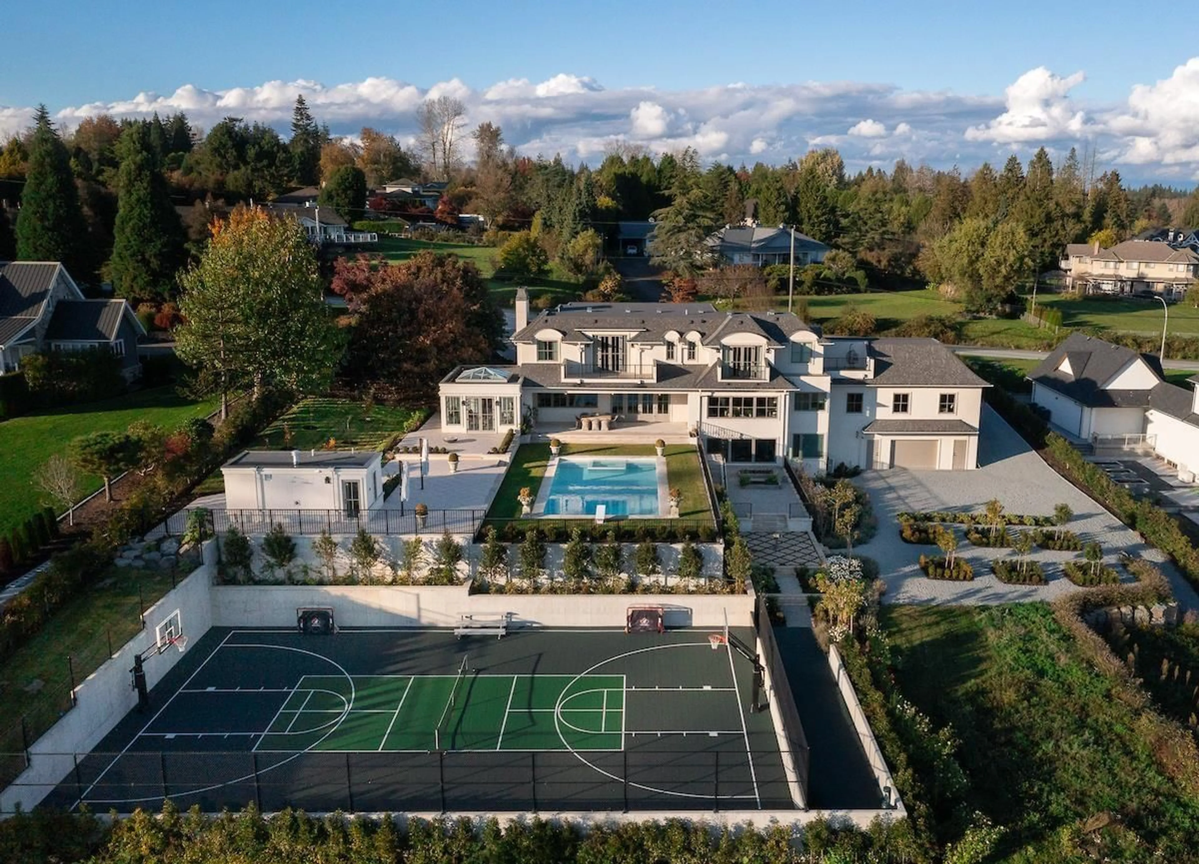 A pic from outside/outdoor area/front of a property/back of a property/a pic from drone, mountain view for 18238 20 AVENUE, Surrey British Columbia V3Z9W1