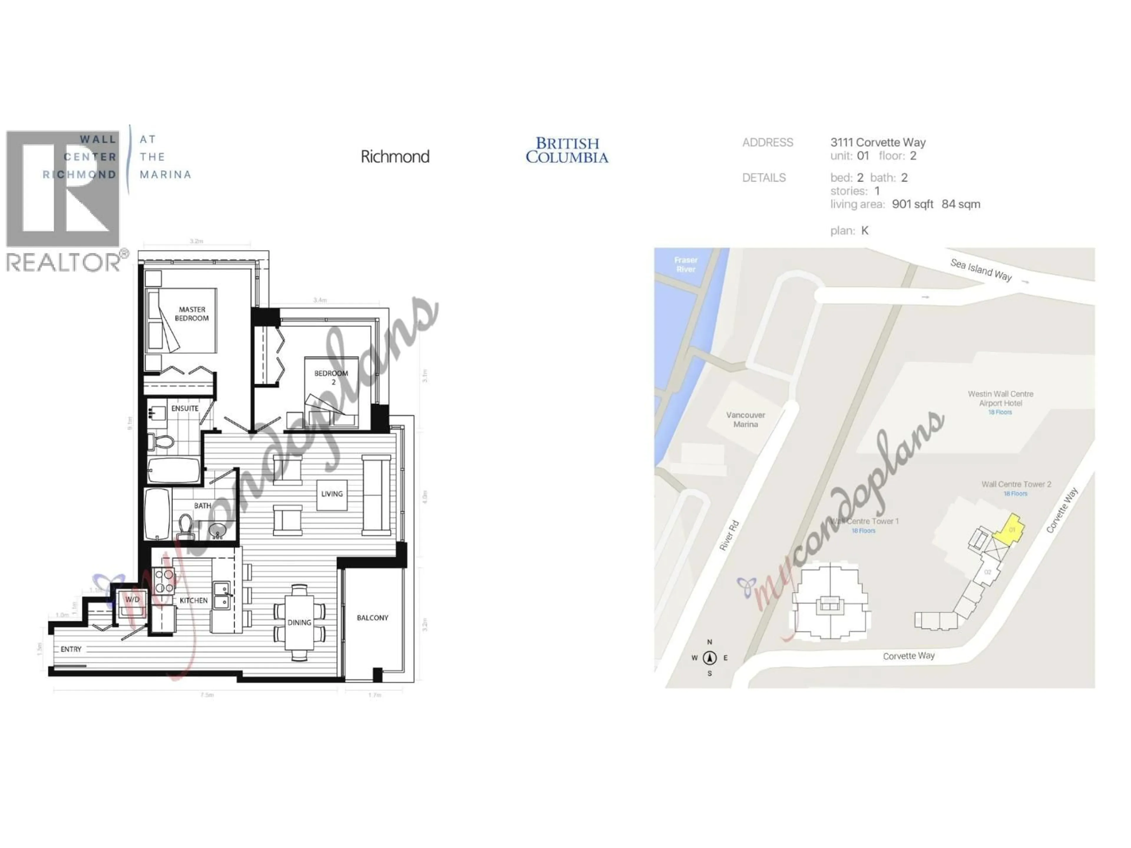 Floor plan for 201 - 3111 CORVETTE WAY, Richmond British Columbia V6X4K3
