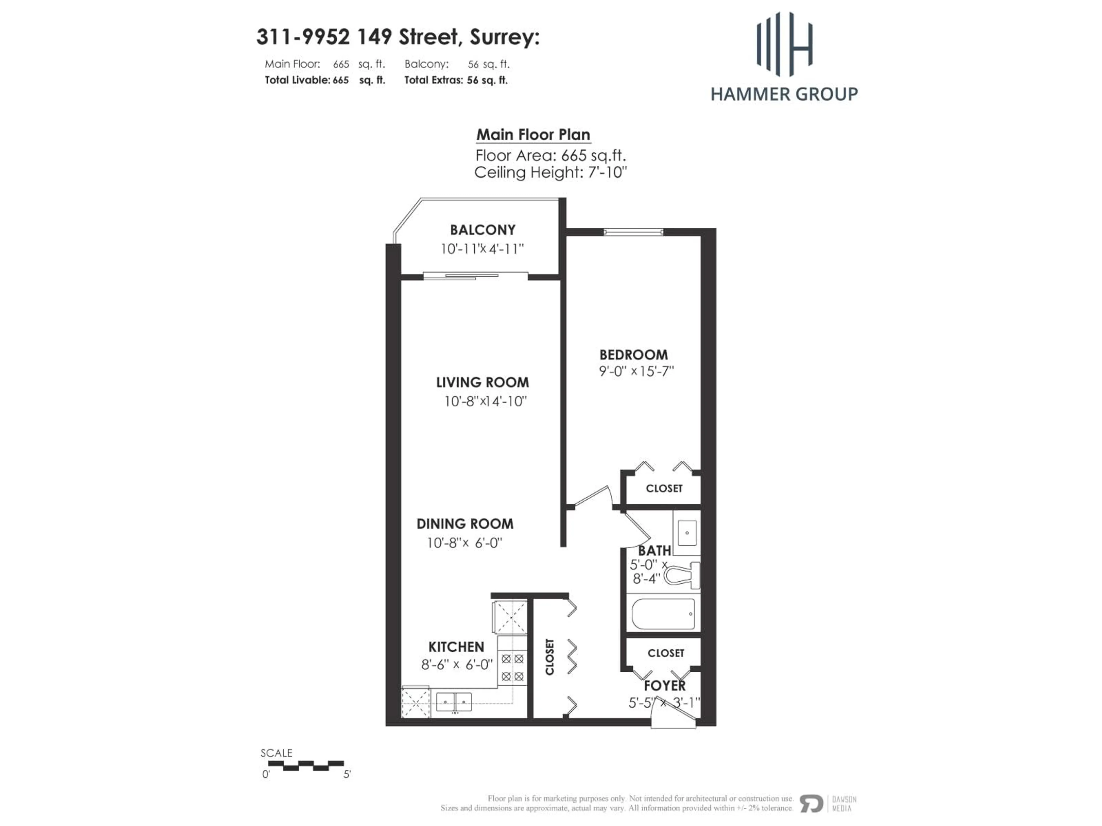 Floor plan for 311 - 9952 149 STREET, Surrey British Columbia V3R7W7