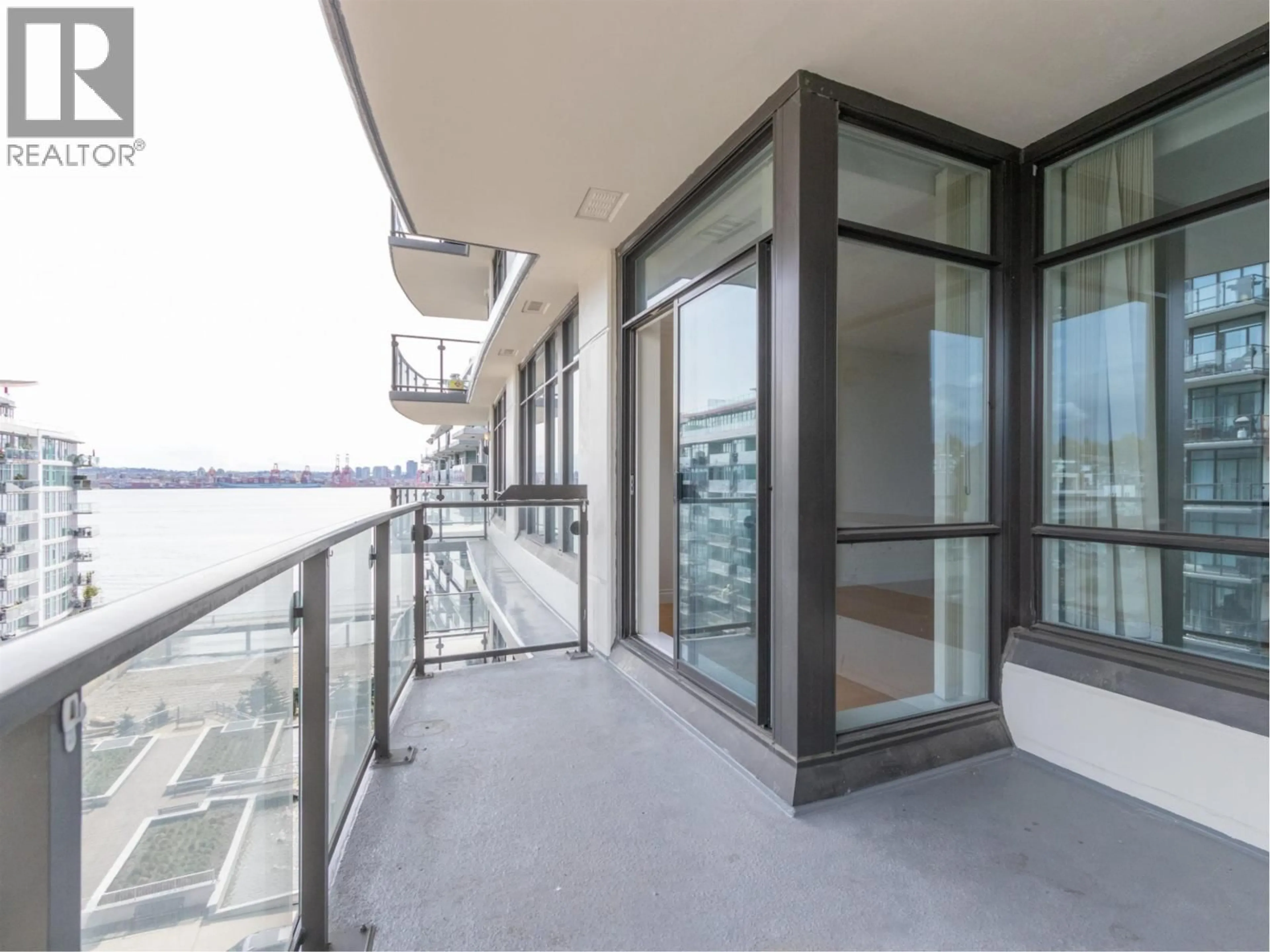 Balcony in the apartment, water/lake/river/ocean view for 803 - 162 VICTORY SHIP WAY, North Vancouver British Columbia V7L0B4