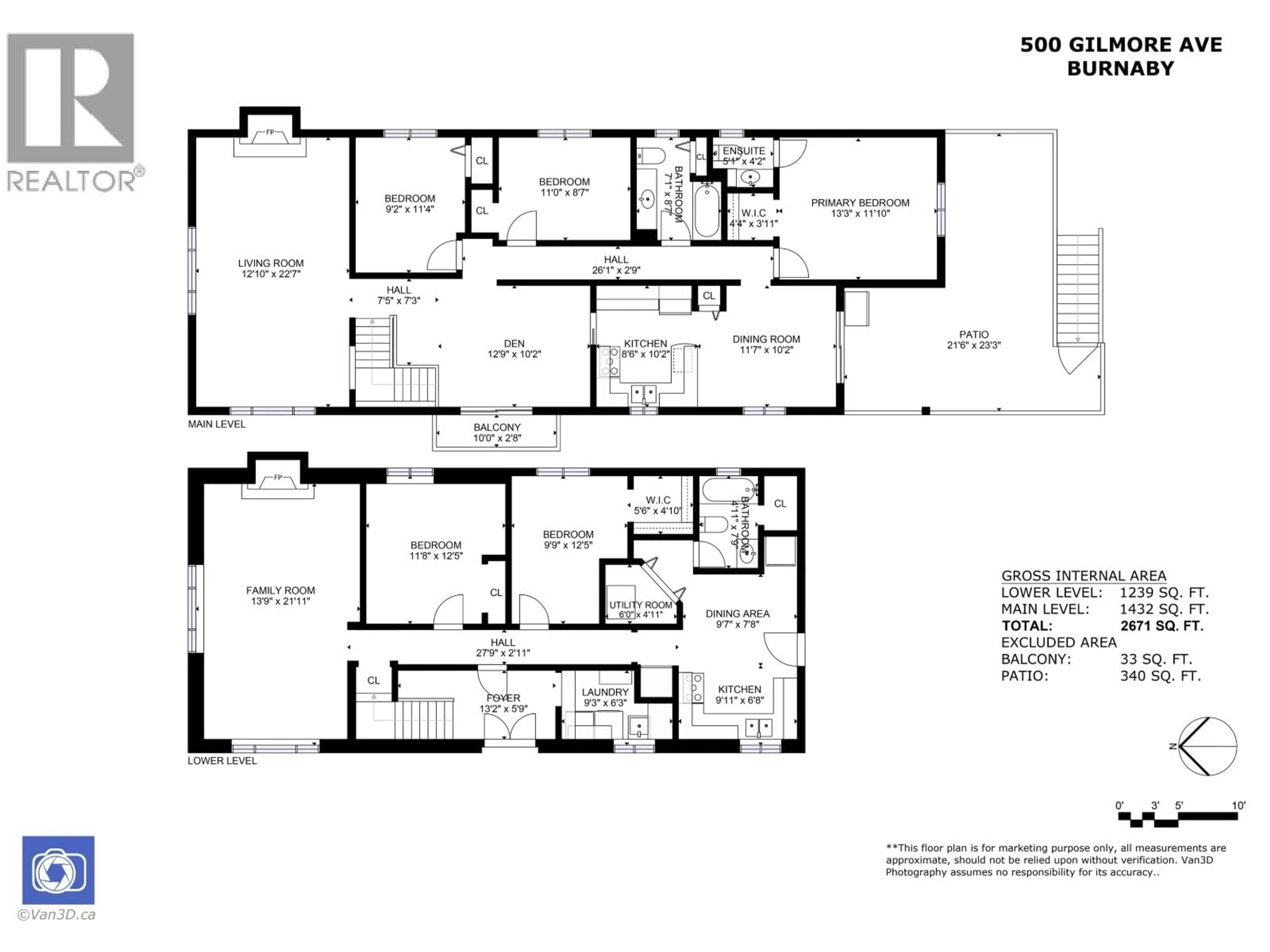 Floor plan for 500 GILMORE AVENUE, Burnaby British Columbia V5C4R4