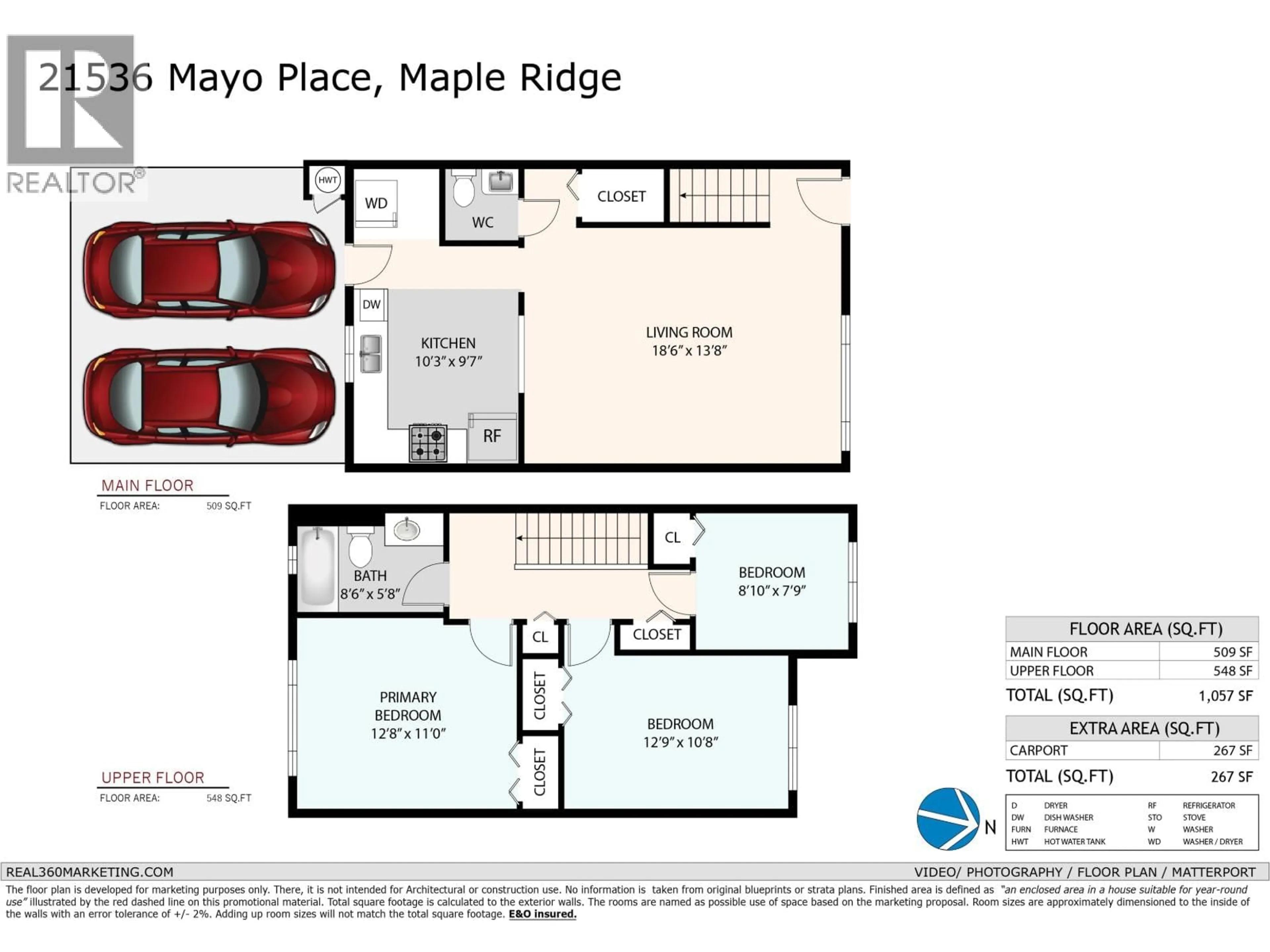 Floor plan for 21536 MAYO PLACE, Maple Ridge British Columbia V2X2K9