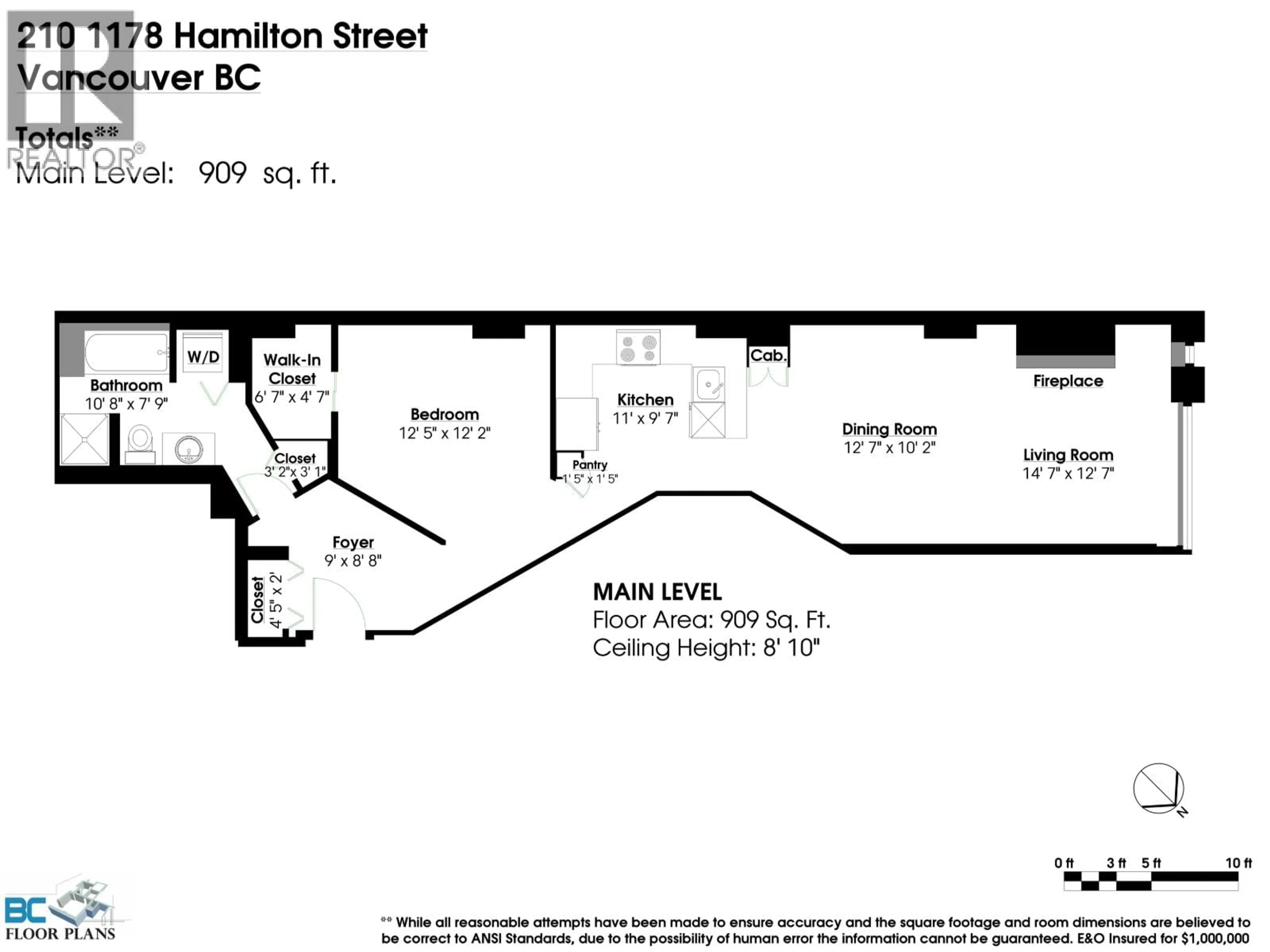 Floor plan for 210 - 1178 HAMILTON STREET, Vancouver British Columbia V6B2S2