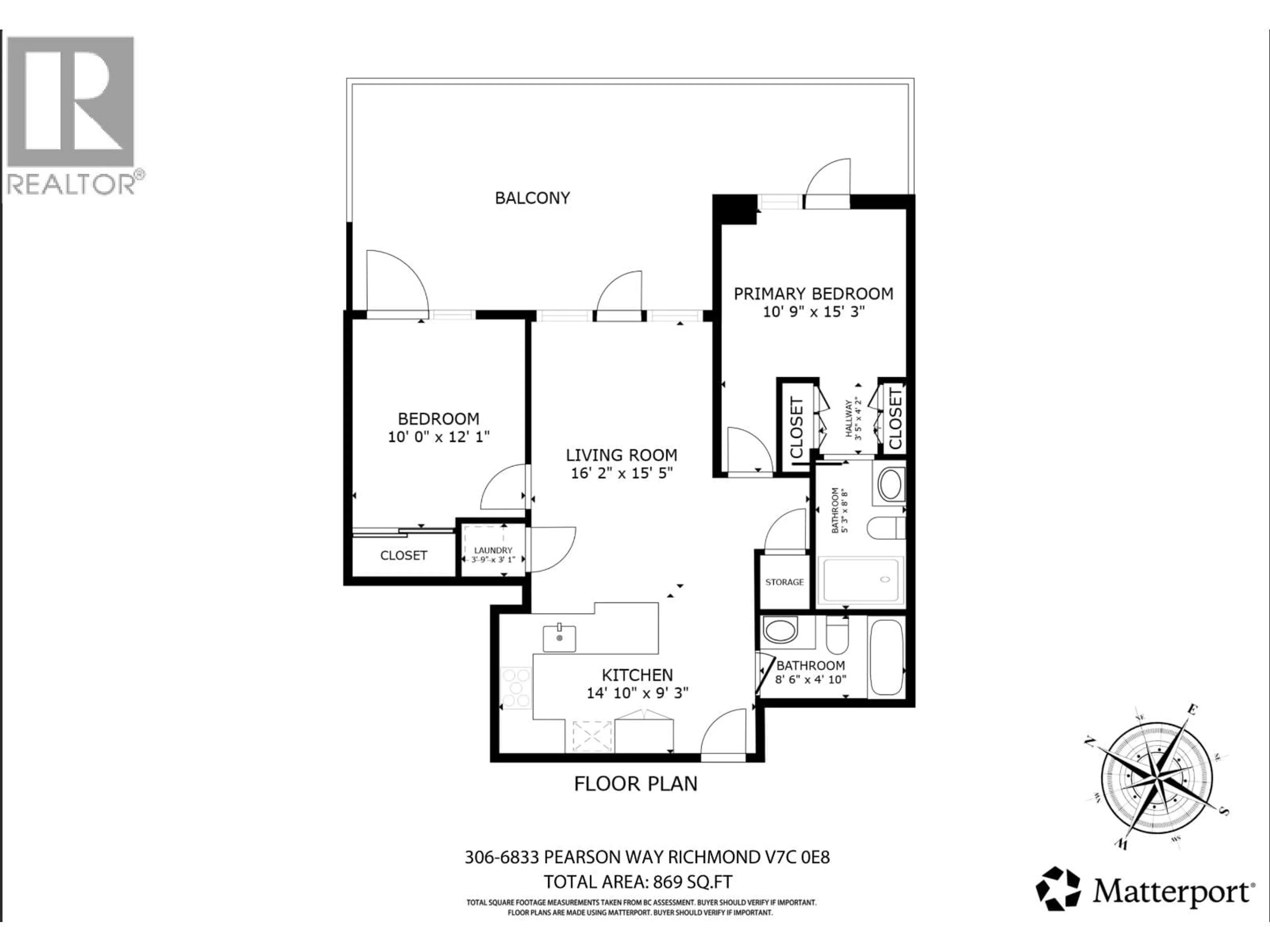 Floor plan for 306 - 6833 PEARSON WAY, Richmond British Columbia V7C0E8