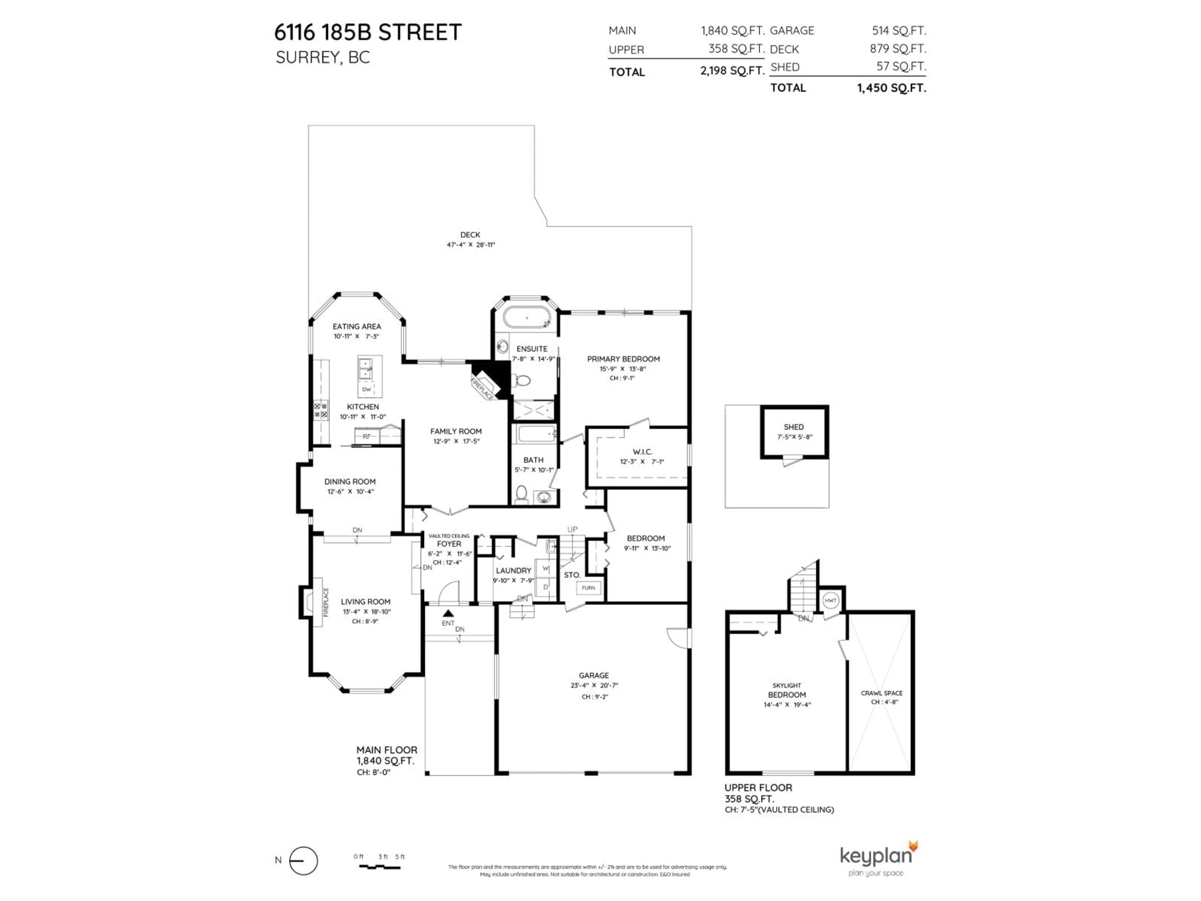Floor plan for 6116 185B STREET, Surrey British Columbia V3S7P6