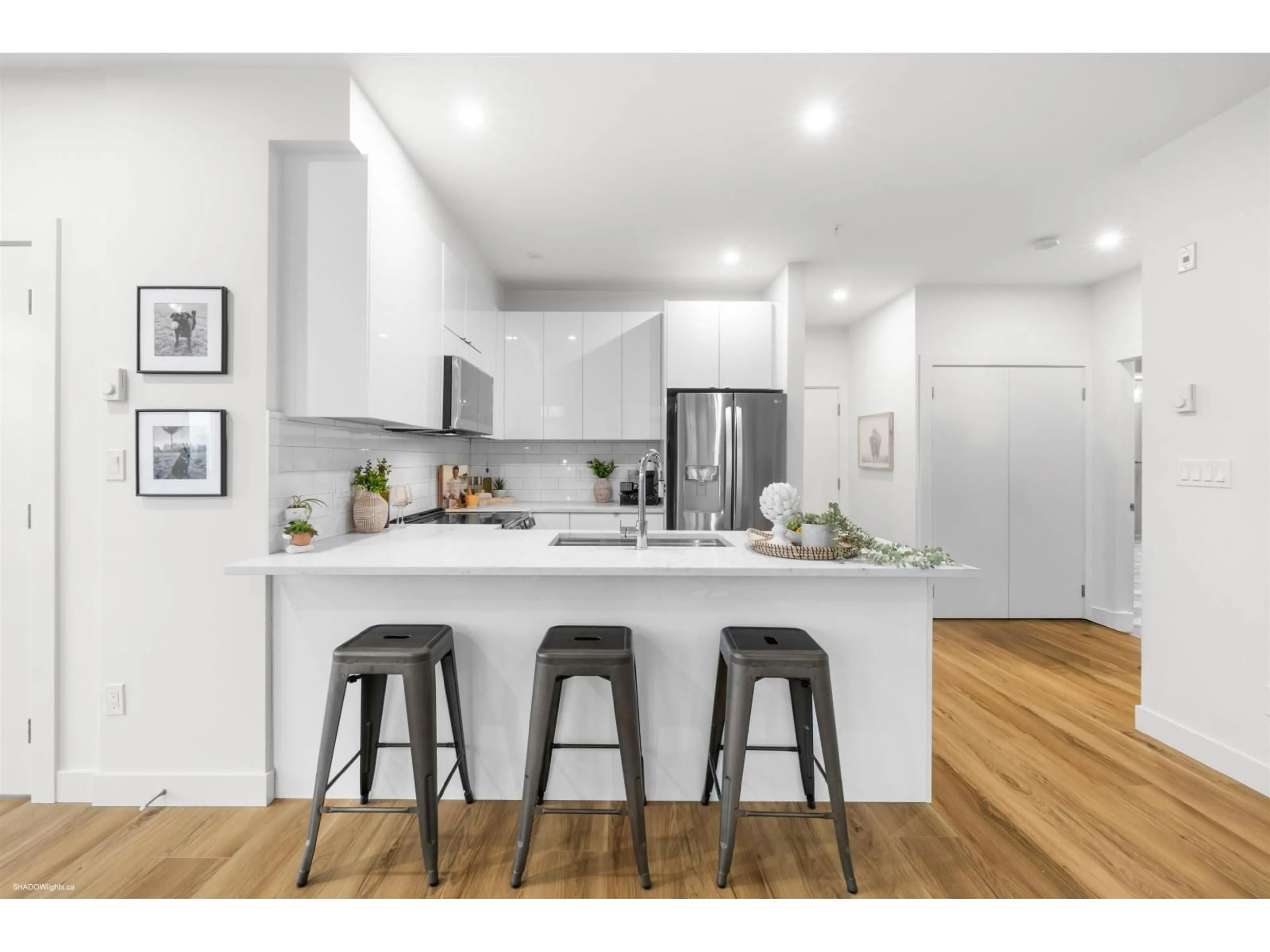 Open concept kitchen, wood/laminate floor for 101 - 20081 68 AVENUE, Langley British Columbia V2Y3V7