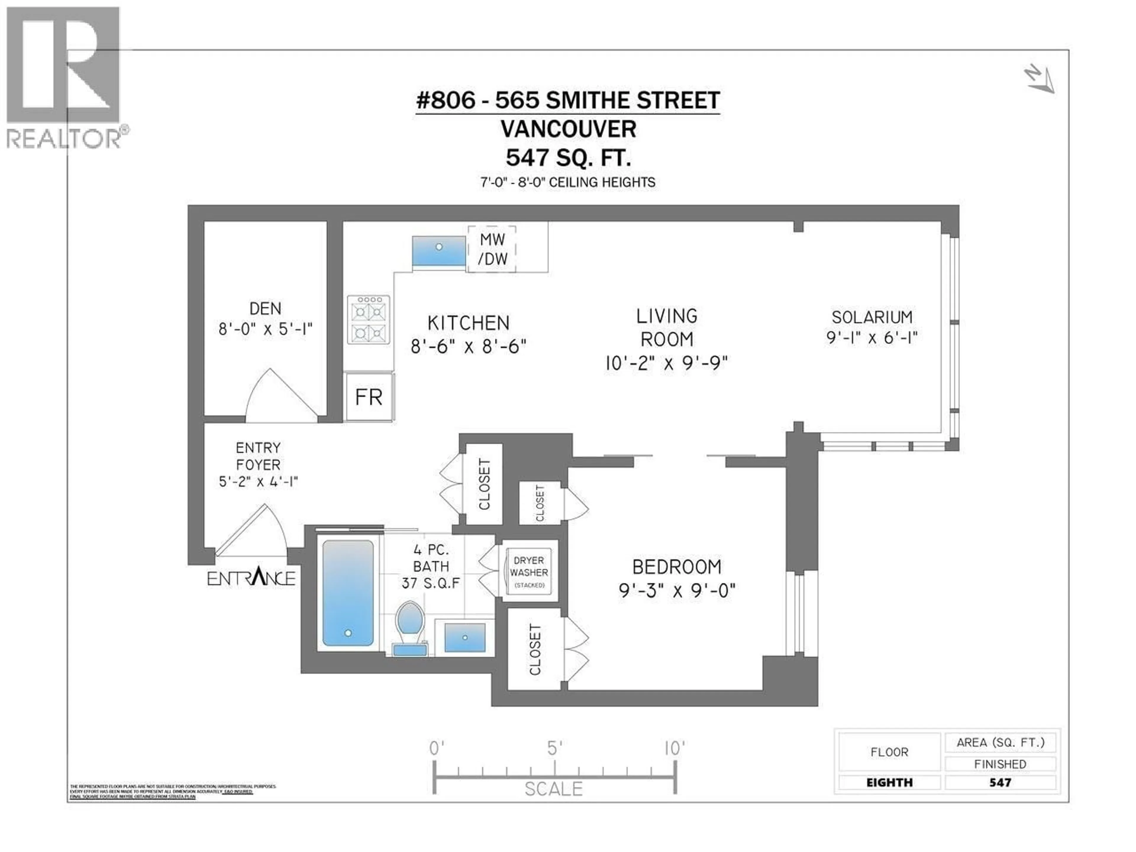 Floor plan for 806 - 565 SMITHE STREET, Vancouver British Columbia V6B0E4