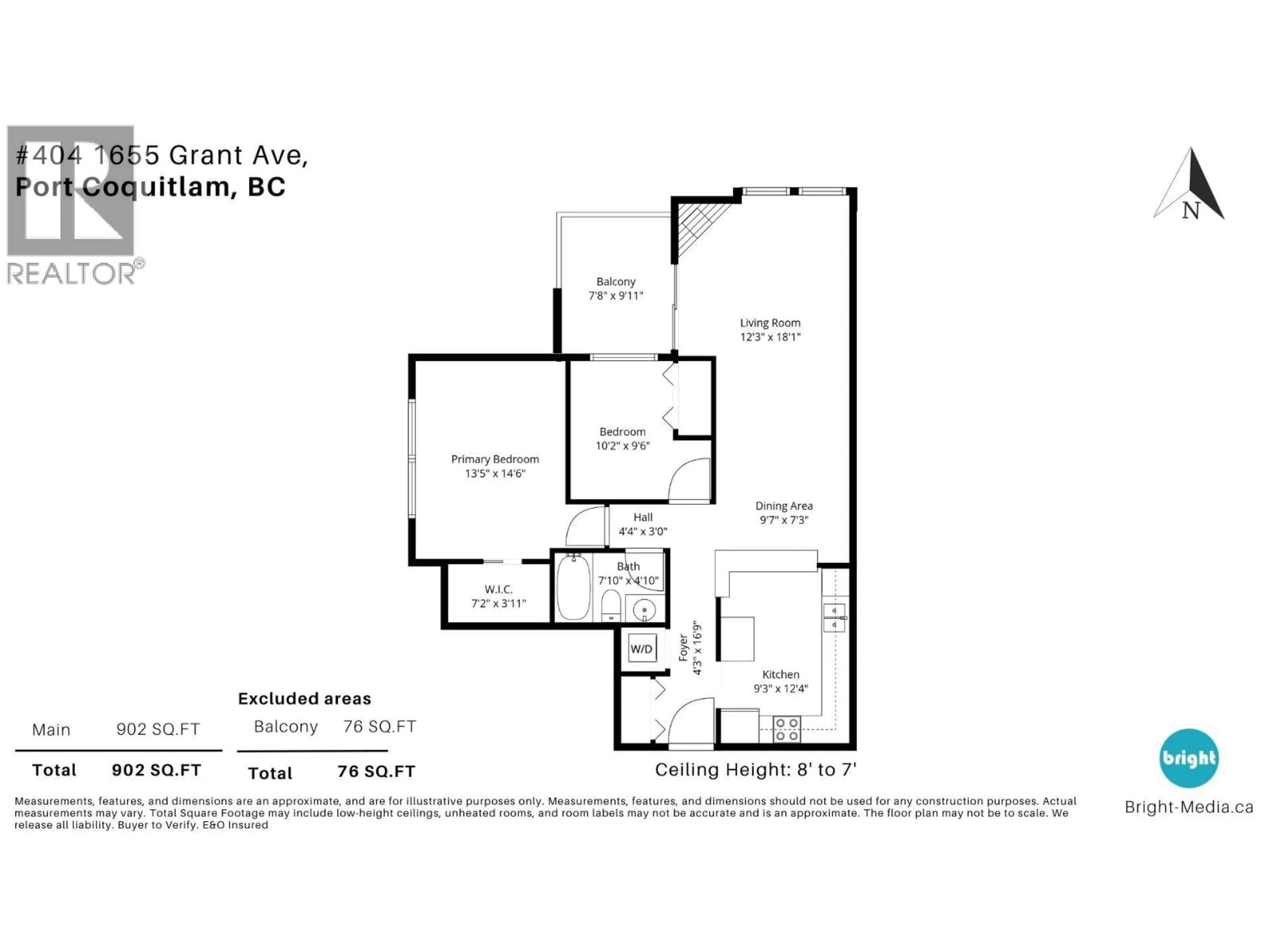 Floor plan for 404 - 1655 GRANT AVENUE, Port Coquitlam British Columbia V3B7V1