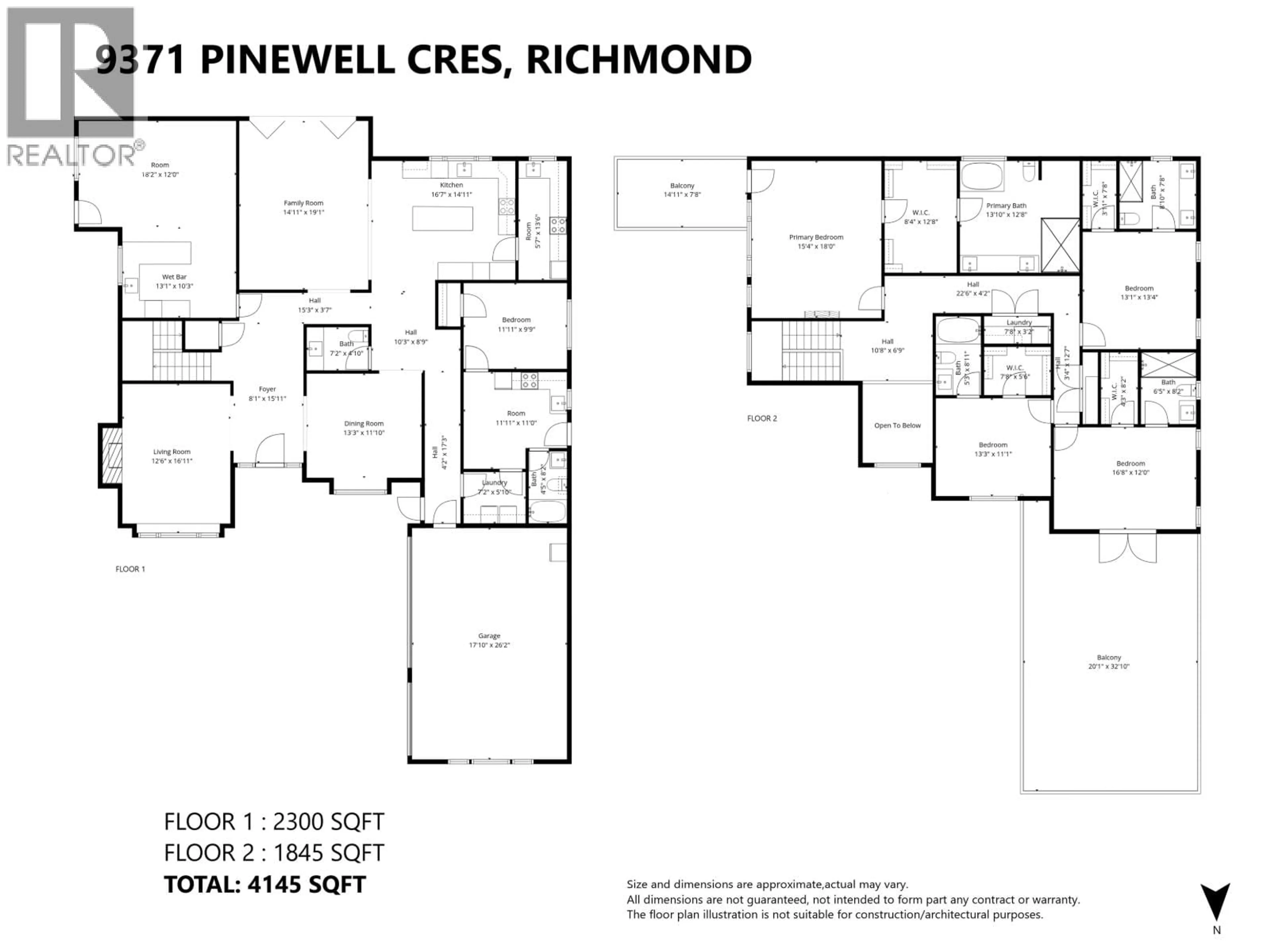 Floor plan for 9371 PINEWELL CRESCENT, Richmond British Columbia V7A2C5