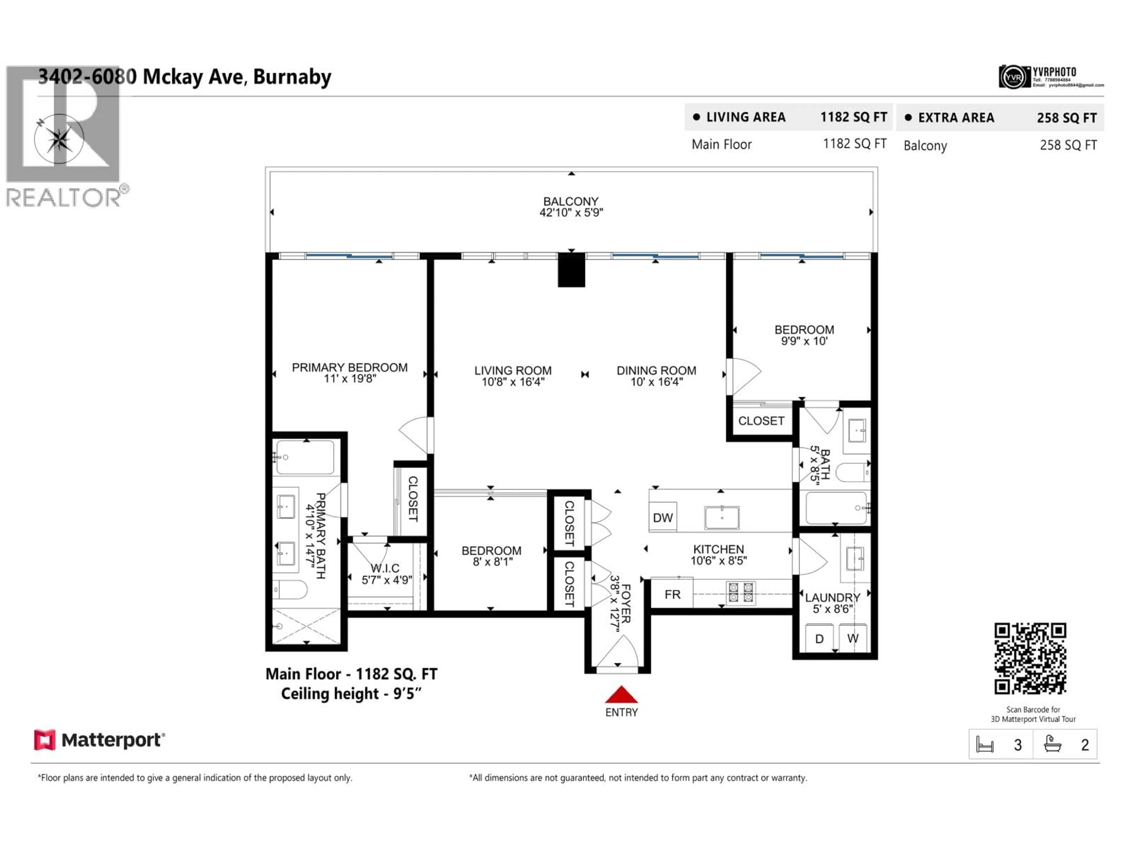 Floor plan for 3402 - 6080 MCKAY AVENUE, Burnaby British Columbia V5H0J4