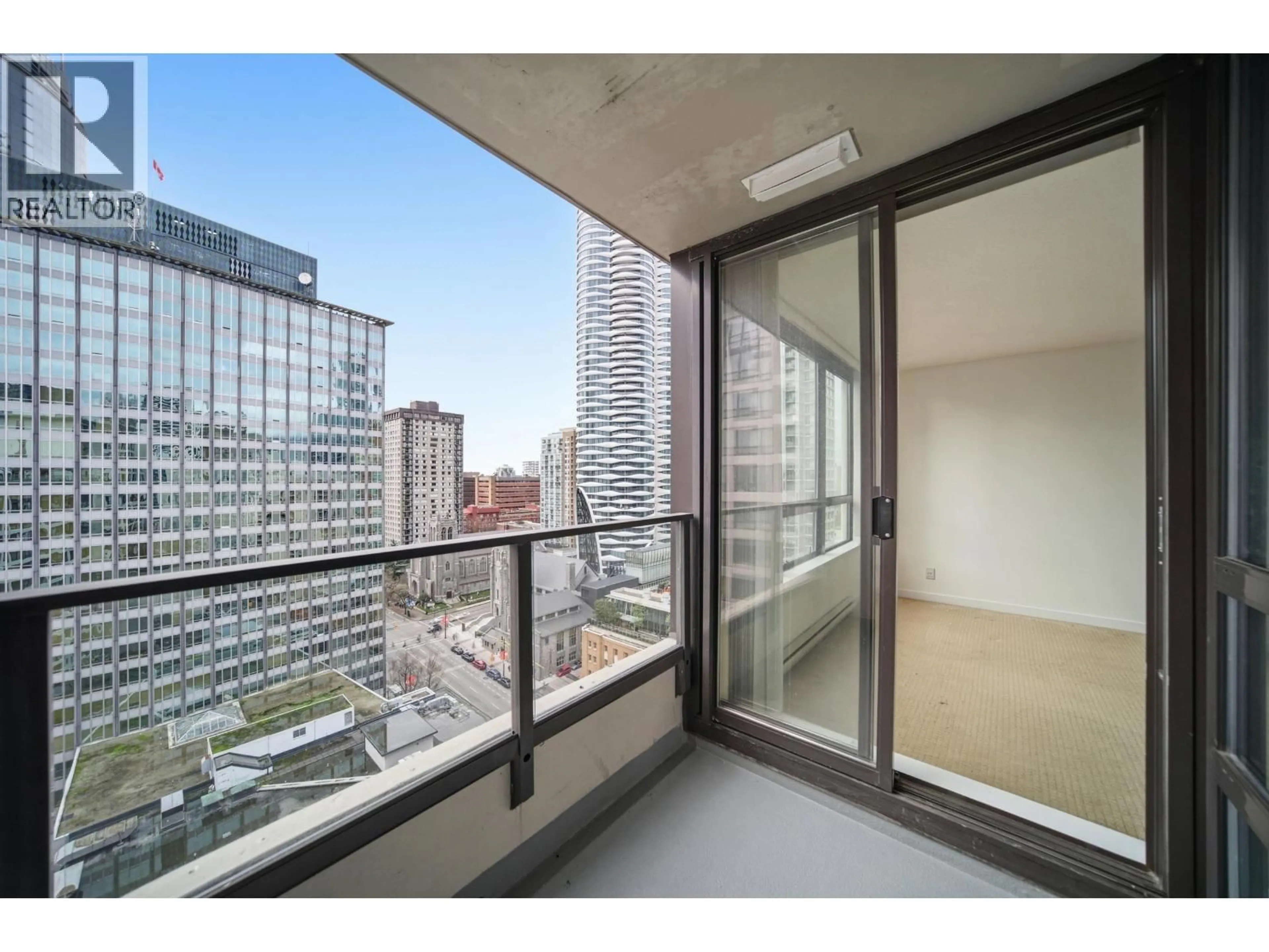 Balcony in the apartment, city buildings view from balcony for 1908 - 938 SMITHE STREET, Vancouver British Columbia V6Z3H8