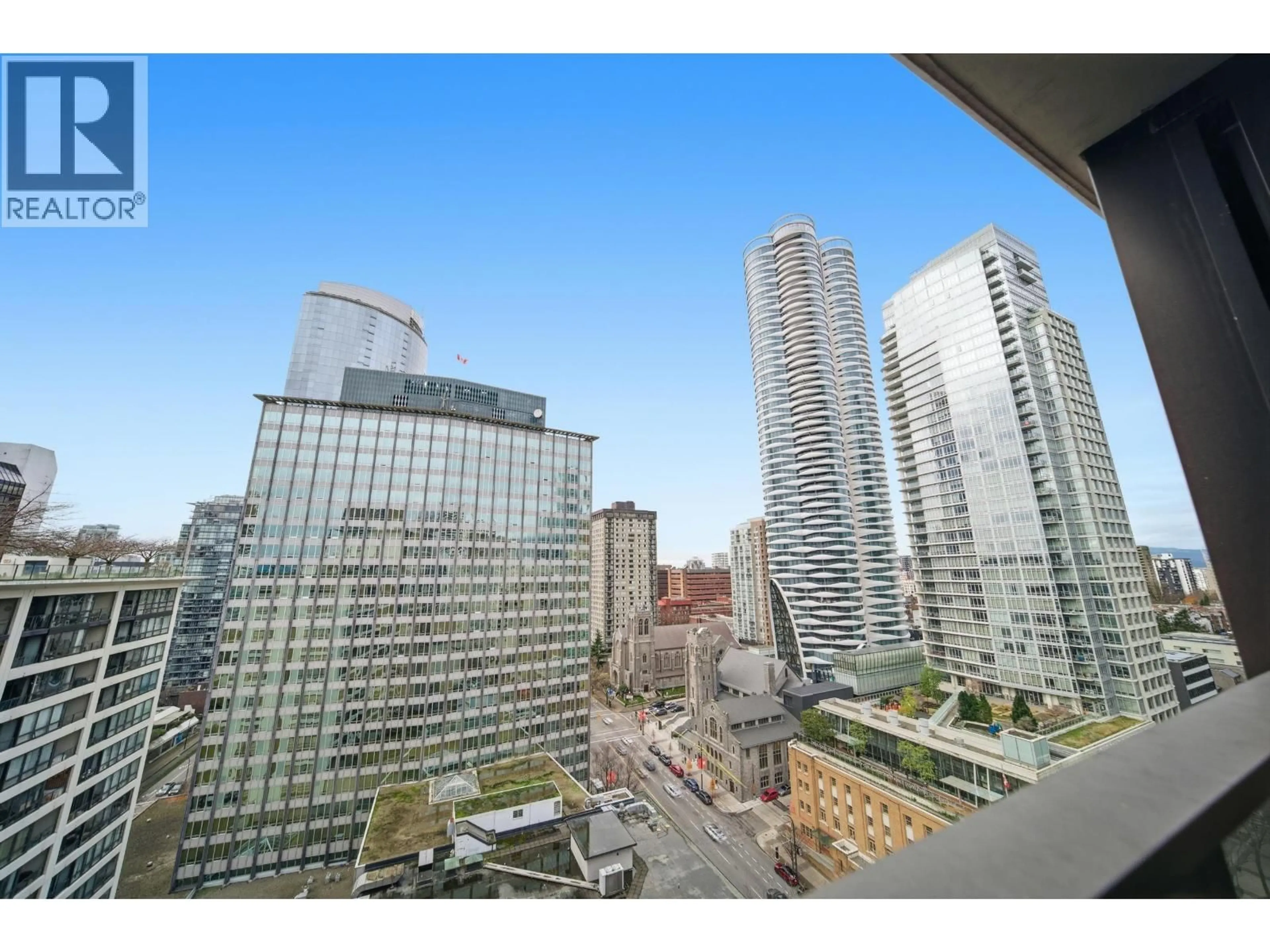 Patio, city buildings view from balcony for 1908 - 938 SMITHE STREET, Vancouver British Columbia V6Z3H8