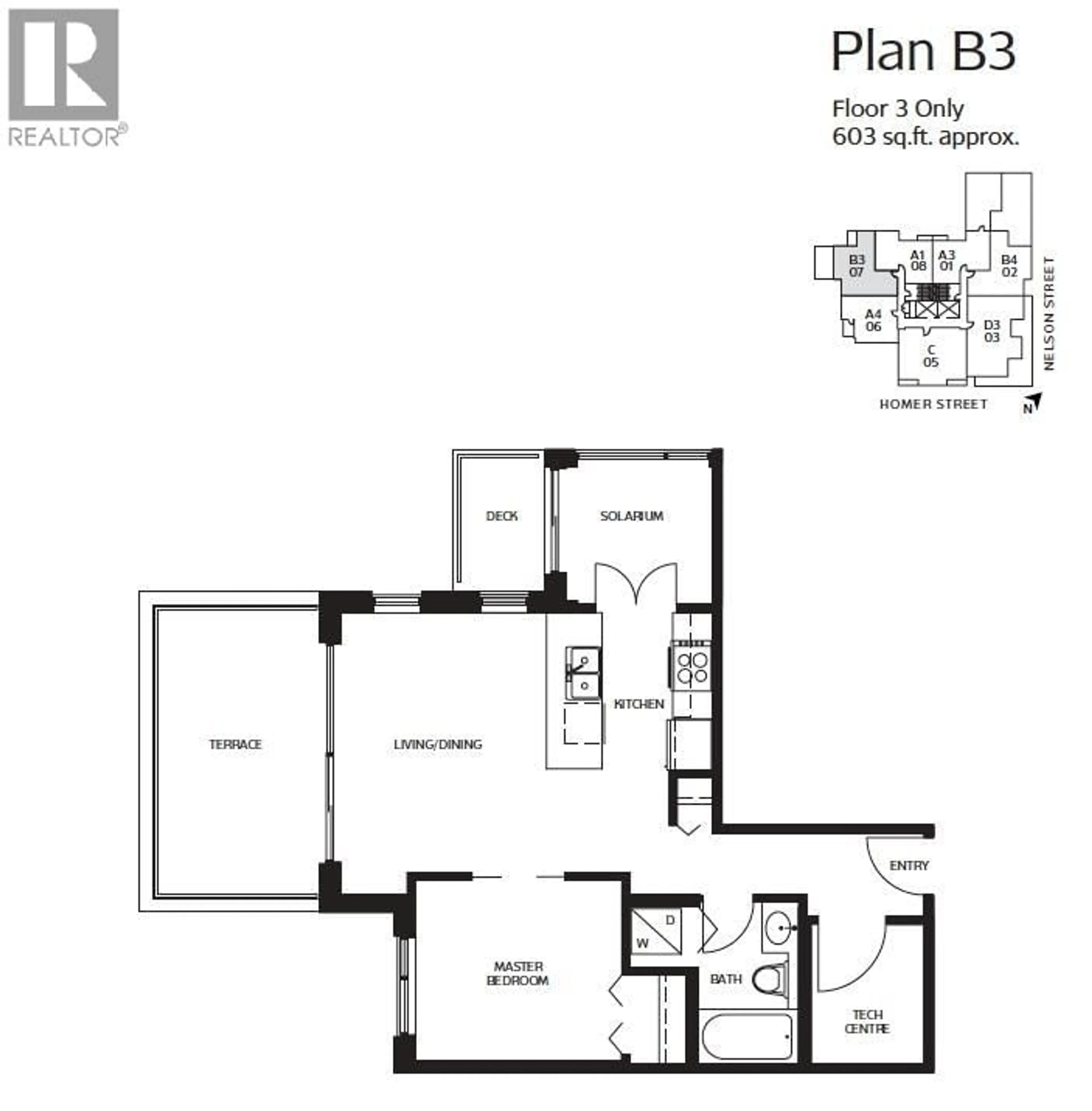 Floor plan for 307 - 1001 HOMER STREET, Vancouver British Columbia V6B1M9