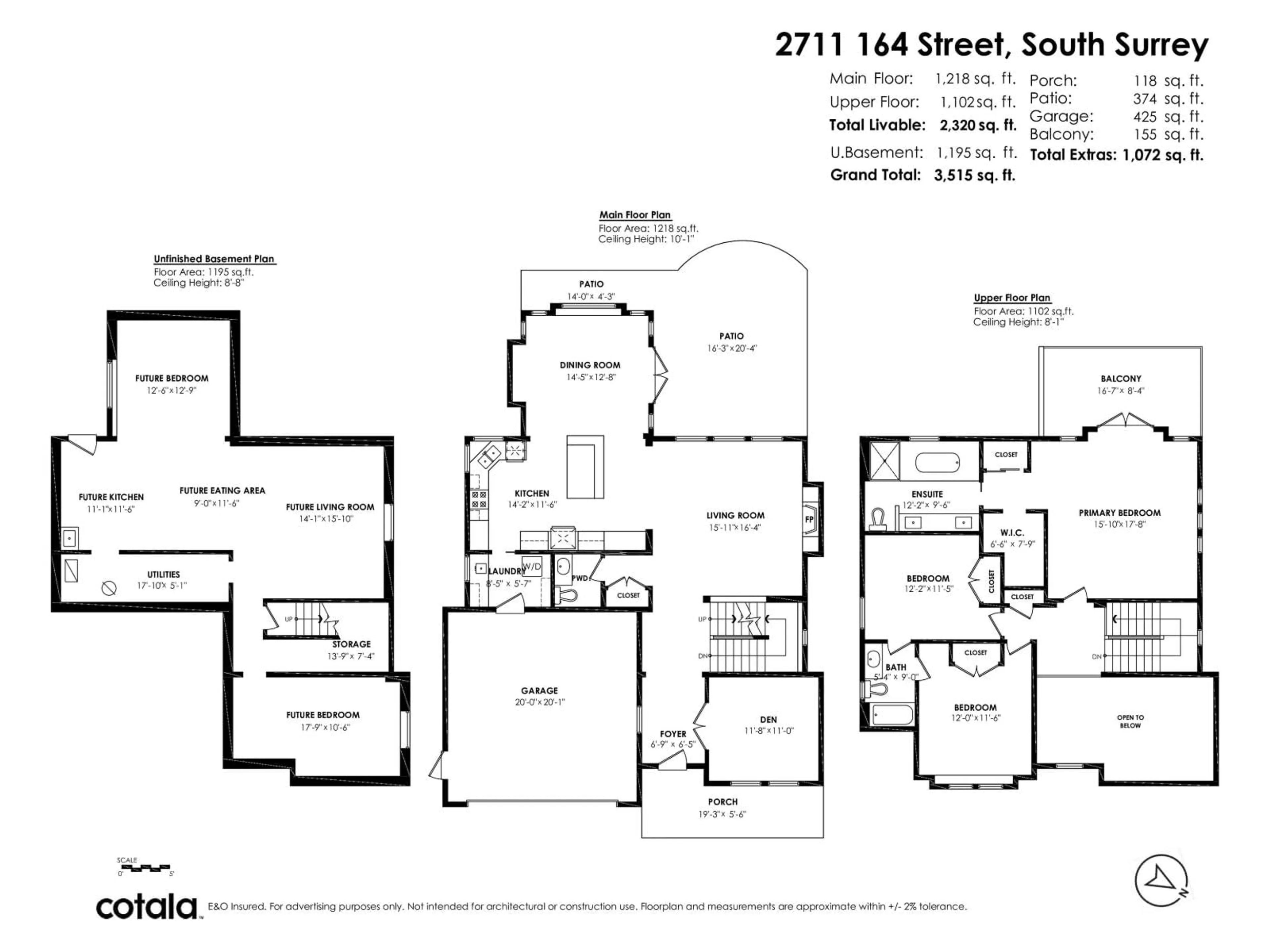 Floor plan for 2711 164 STREET, Surrey British Columbia V3Z0E2