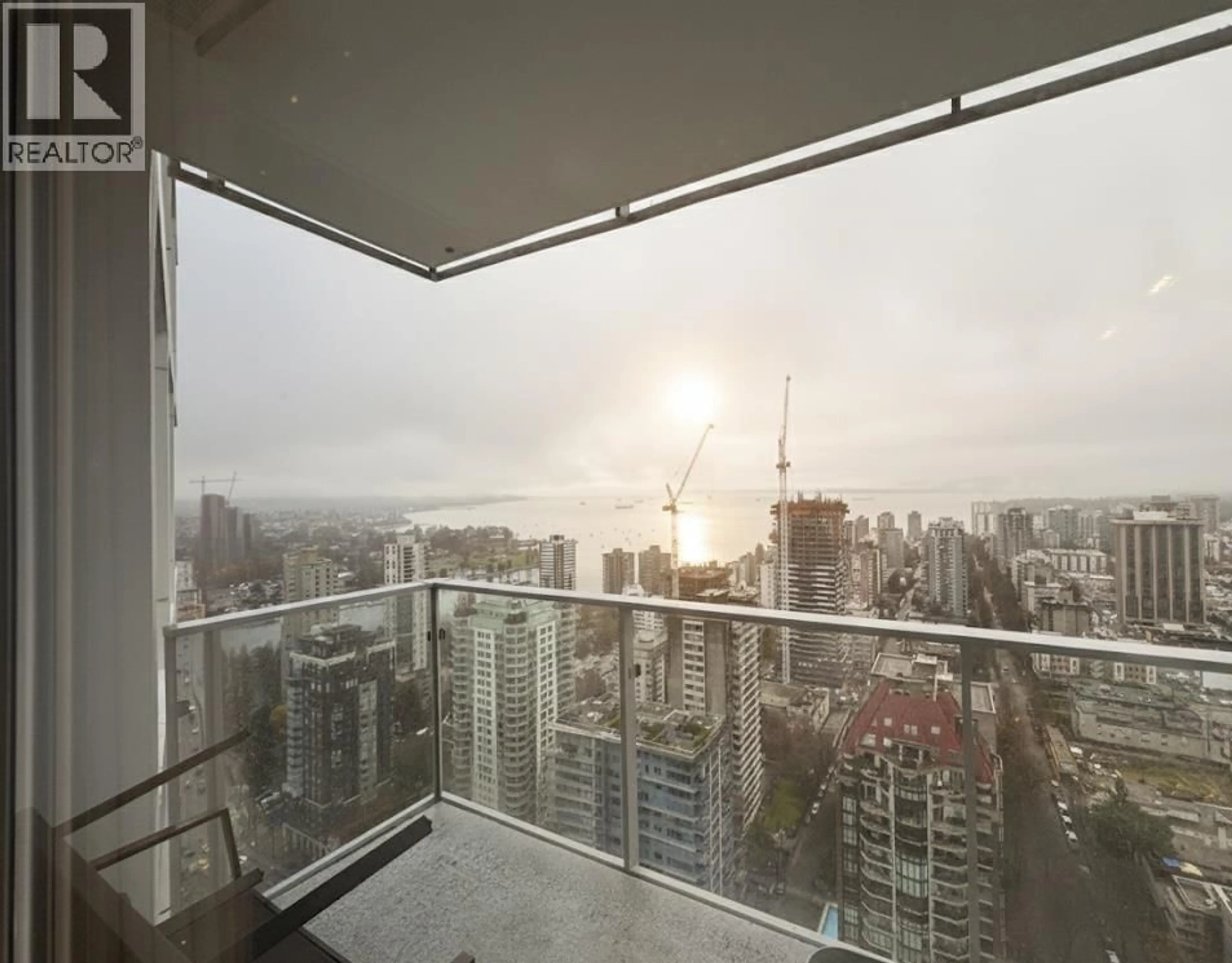 Balcony in the apartment, city buildings view from balcony for 3801 - 1289 HORNBY STREET, Vancouver British Columbia V6Z0G7