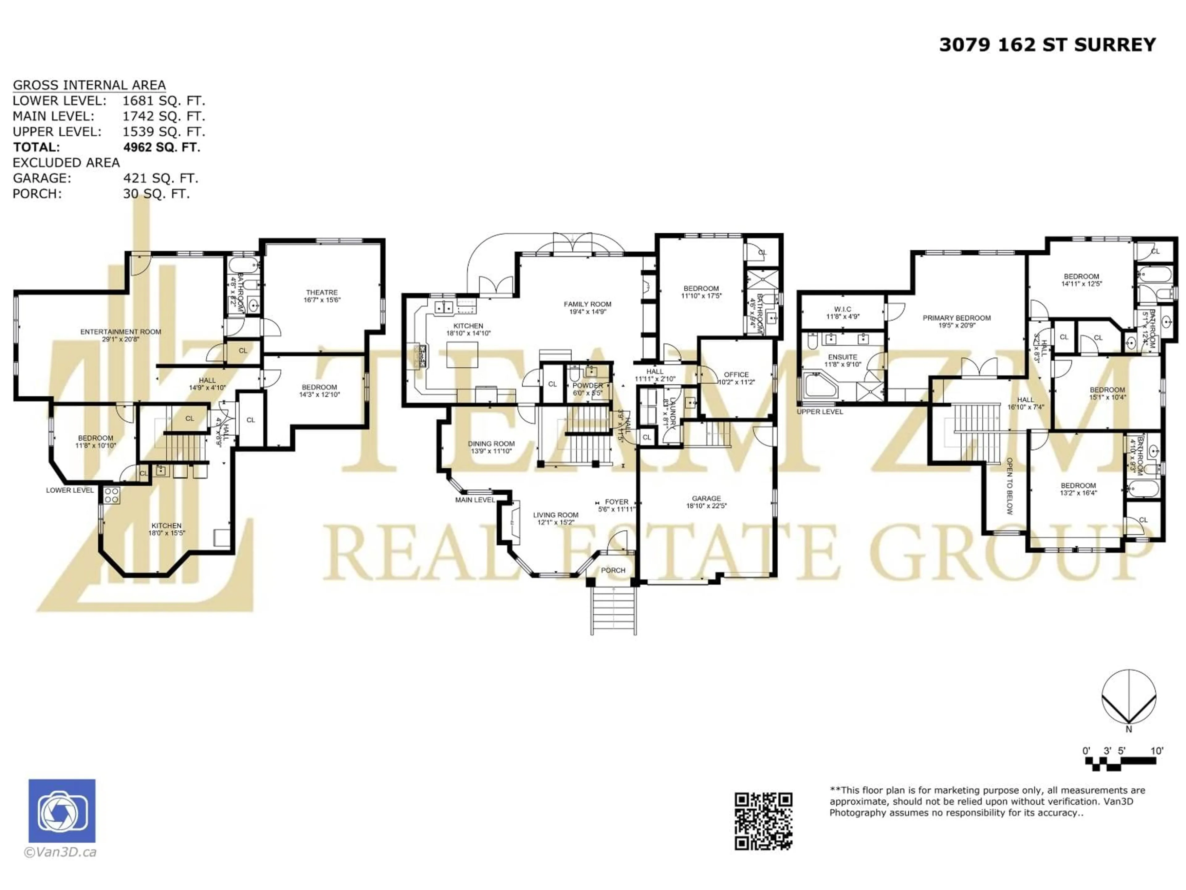 Floor plan for 3079 162 STREET, Surrey British Columbia V3Z7E1