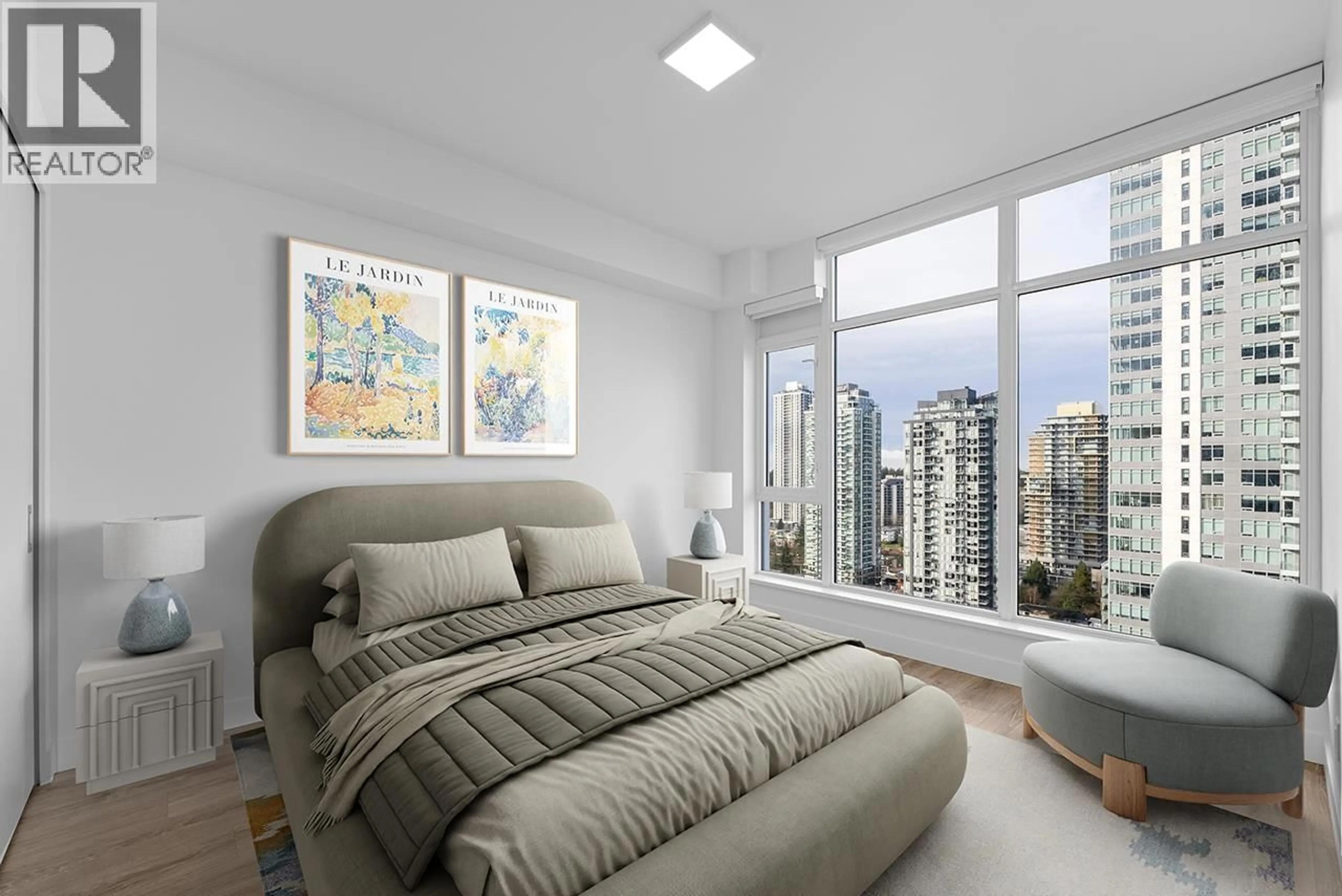 Bedroom with bed, unknown for 1607 - 6511 SUSSEX AVENUE, Burnaby British Columbia V5H0K5