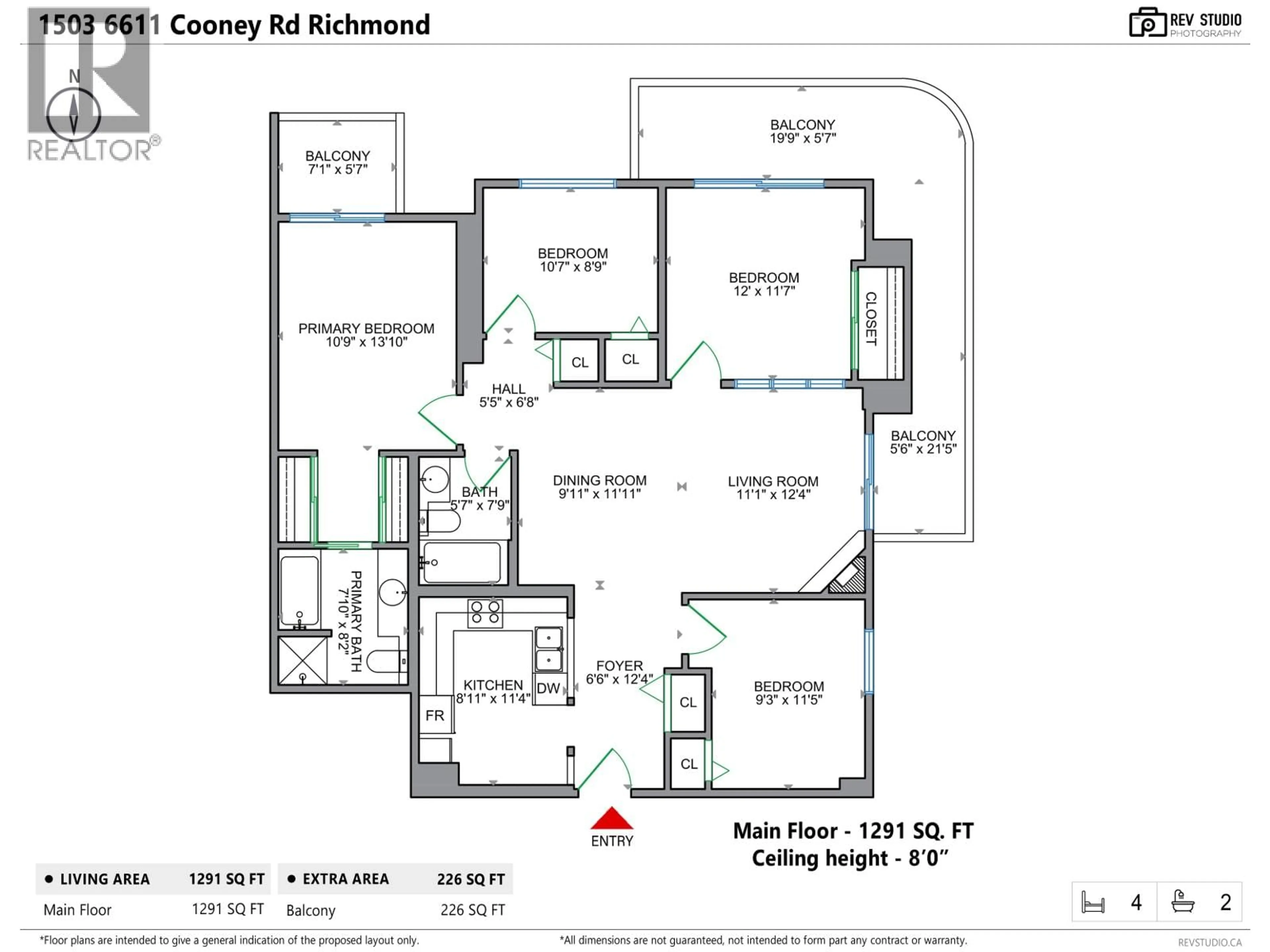 Floor plan for 1503 - 6611 COONEY ROAD, Richmond British Columbia V6Y4C5