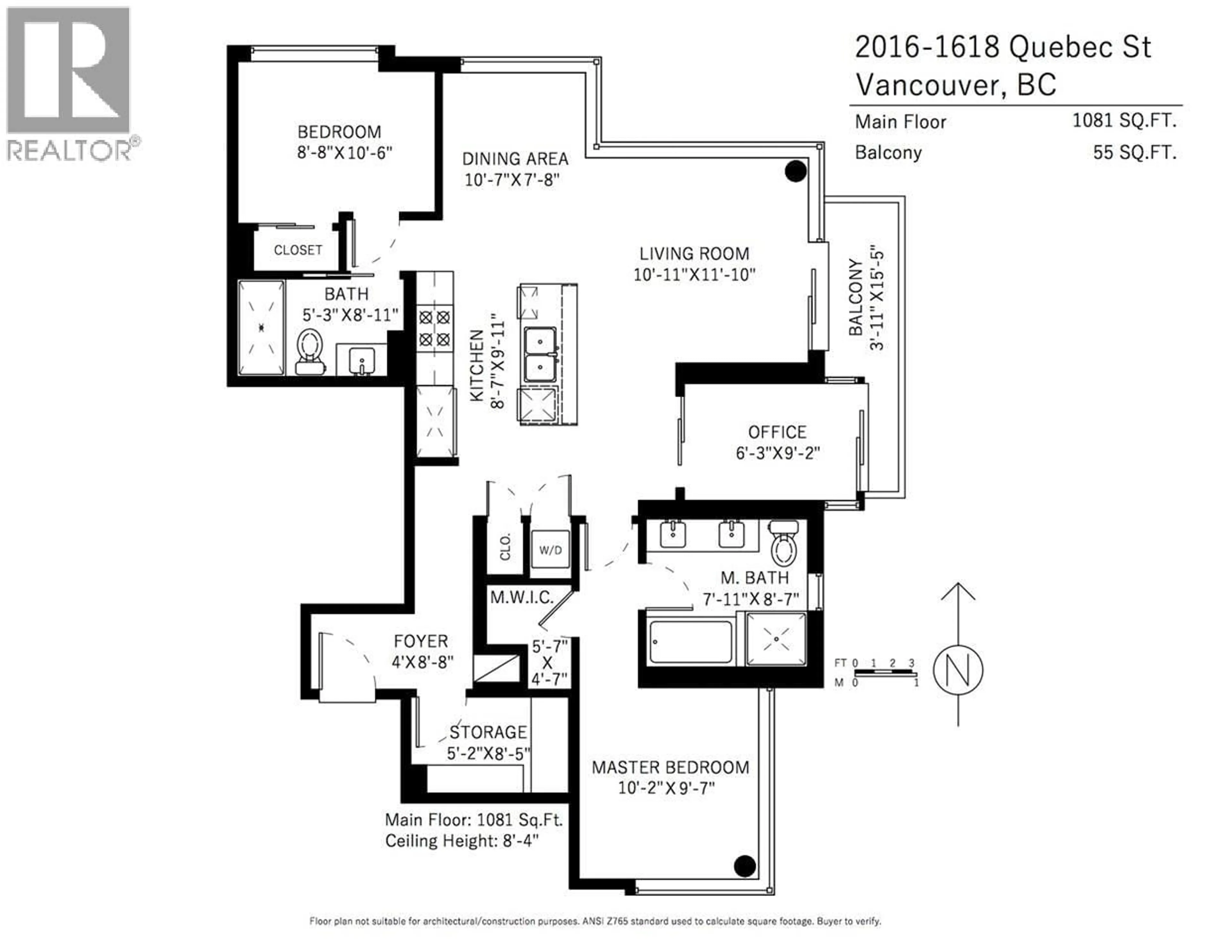 Floor plan for 2016 - 1618 QUEBEC STREET, Vancouver British Columbia V6A0C5