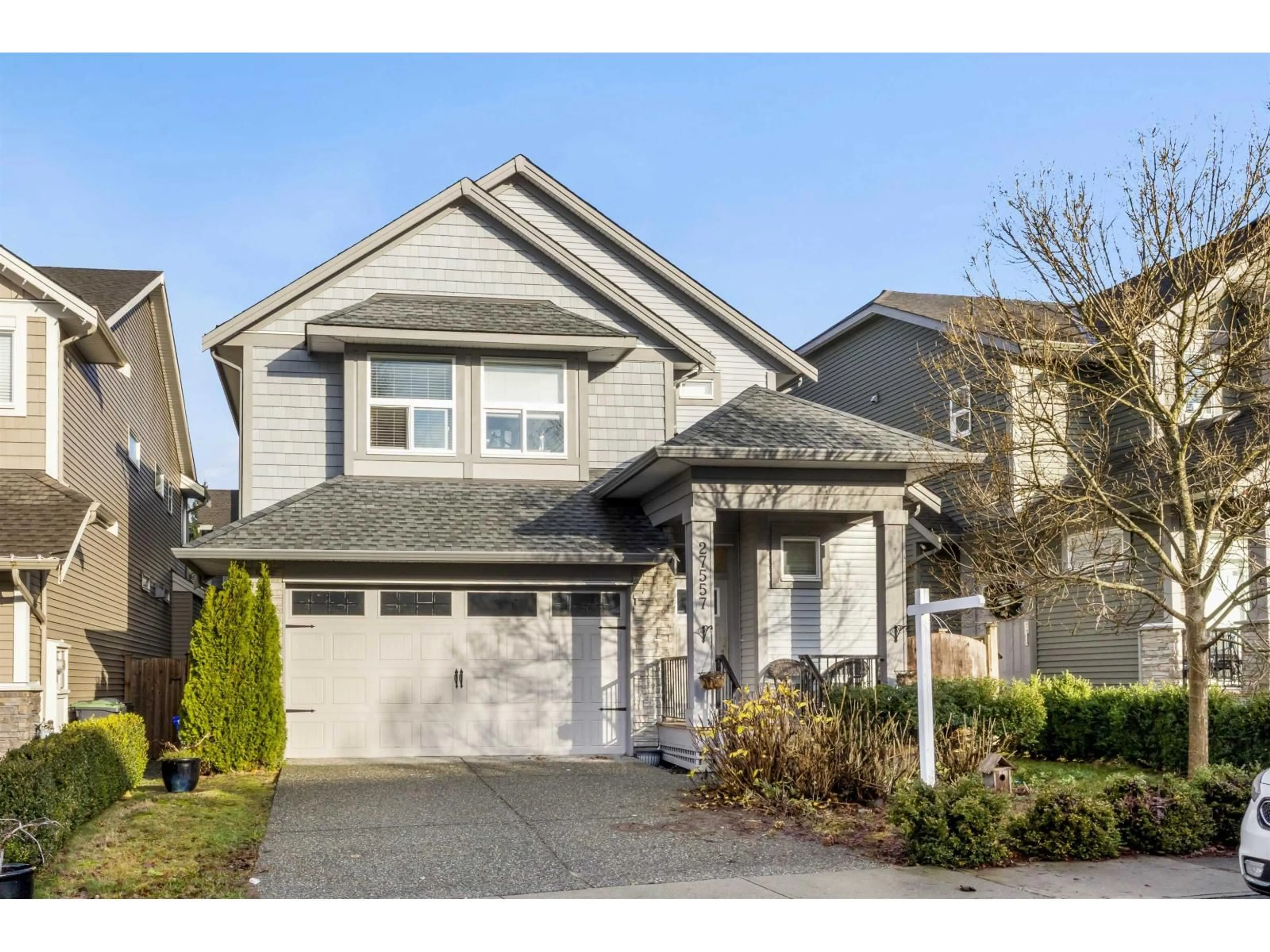 Home with vinyl exterior material, street for 27557 27A AVENUE, Langley British Columbia V4W0C4