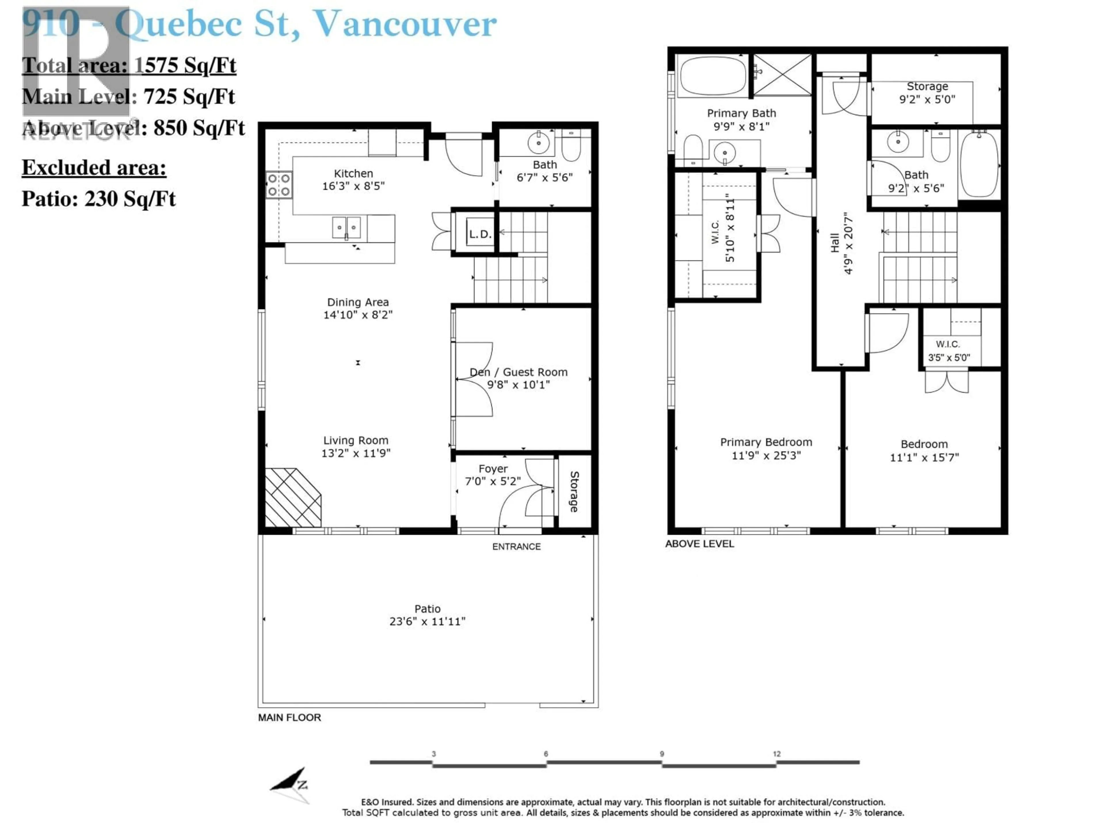 Floor plan for 910 QUEBEC STREET, Vancouver British Columbia V6A0A3
